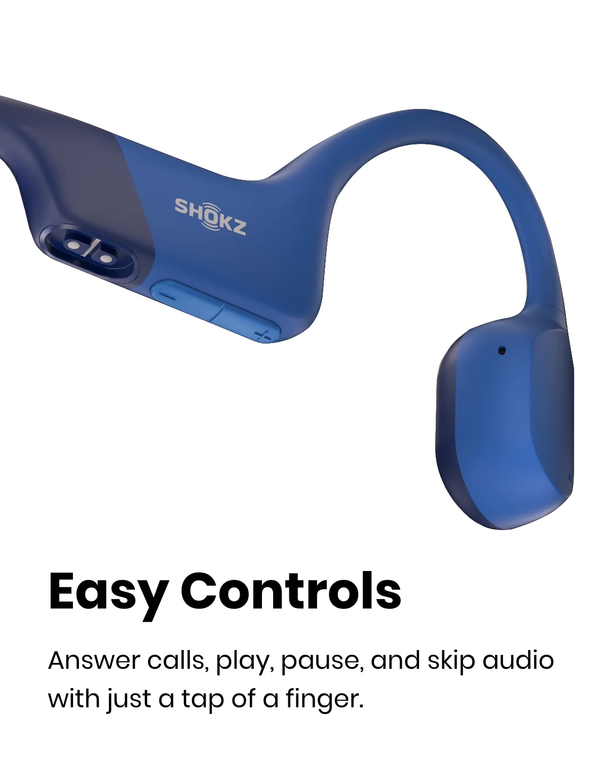 Shokz OpenRun Mini Bone Conduction Waterproof Bluetooth Headphones for Sports with Cooling Wristband (Blue, Mini) - UZIS Sports
