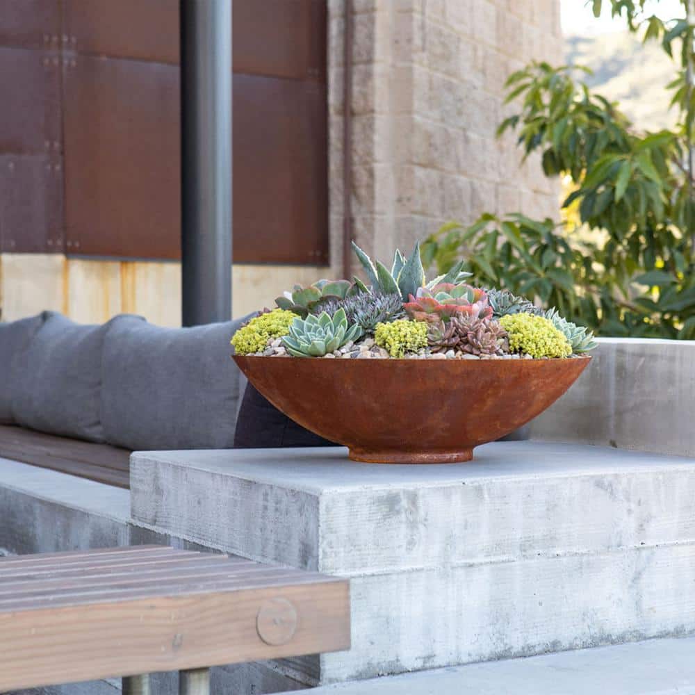 Veradek Rust Bowl 32 in. Corten Steel Metal Round Planter RBV32RS - UZIS Sports