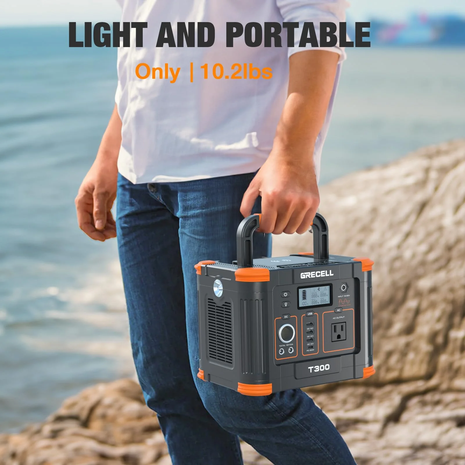 Portable Power Station 300W, GRECELL 288Wh Solar Generator - UZIS Sports
