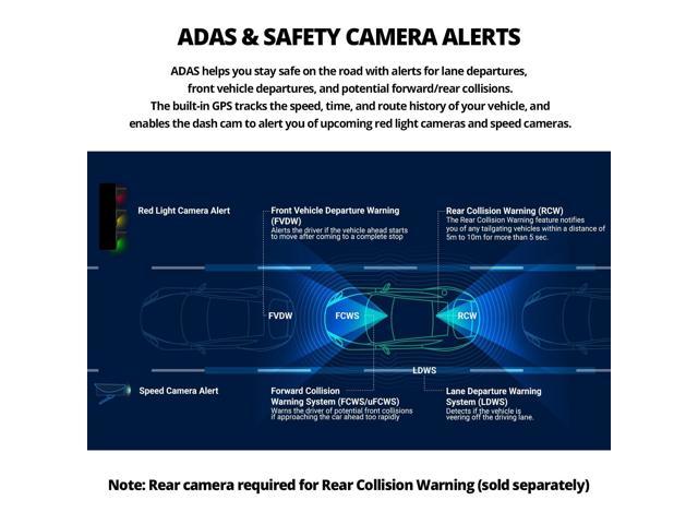 Thinkware U3000 4K UHD Dual-Channel Dash Cam - Sony STARVIS 2, Front & Rear Cameras, Built-in Radar & GPS, 5GHz Wi-Fi - UZIS Sports