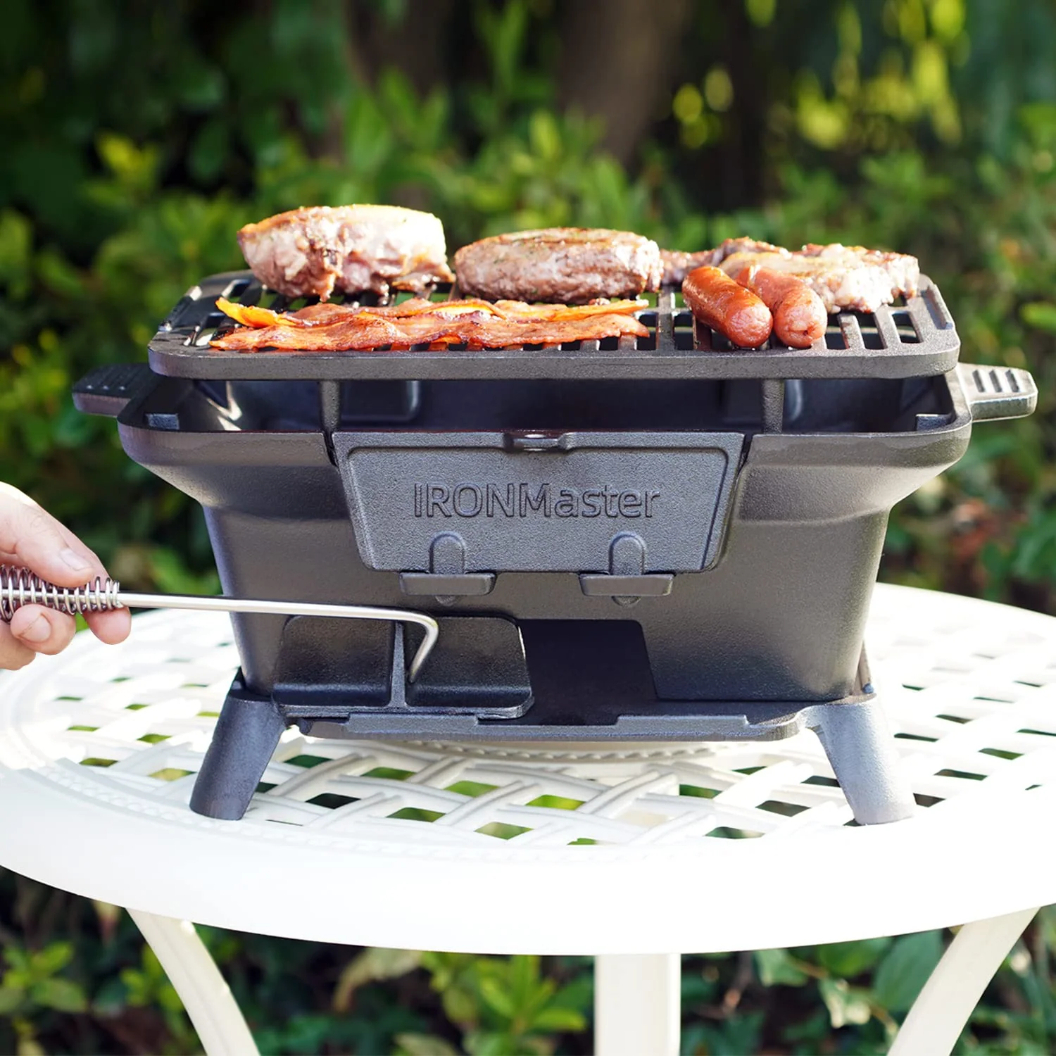 IronMaster Hibachi Grill Outdoor, Small Portable Charcoal Grill - UZIS Sports