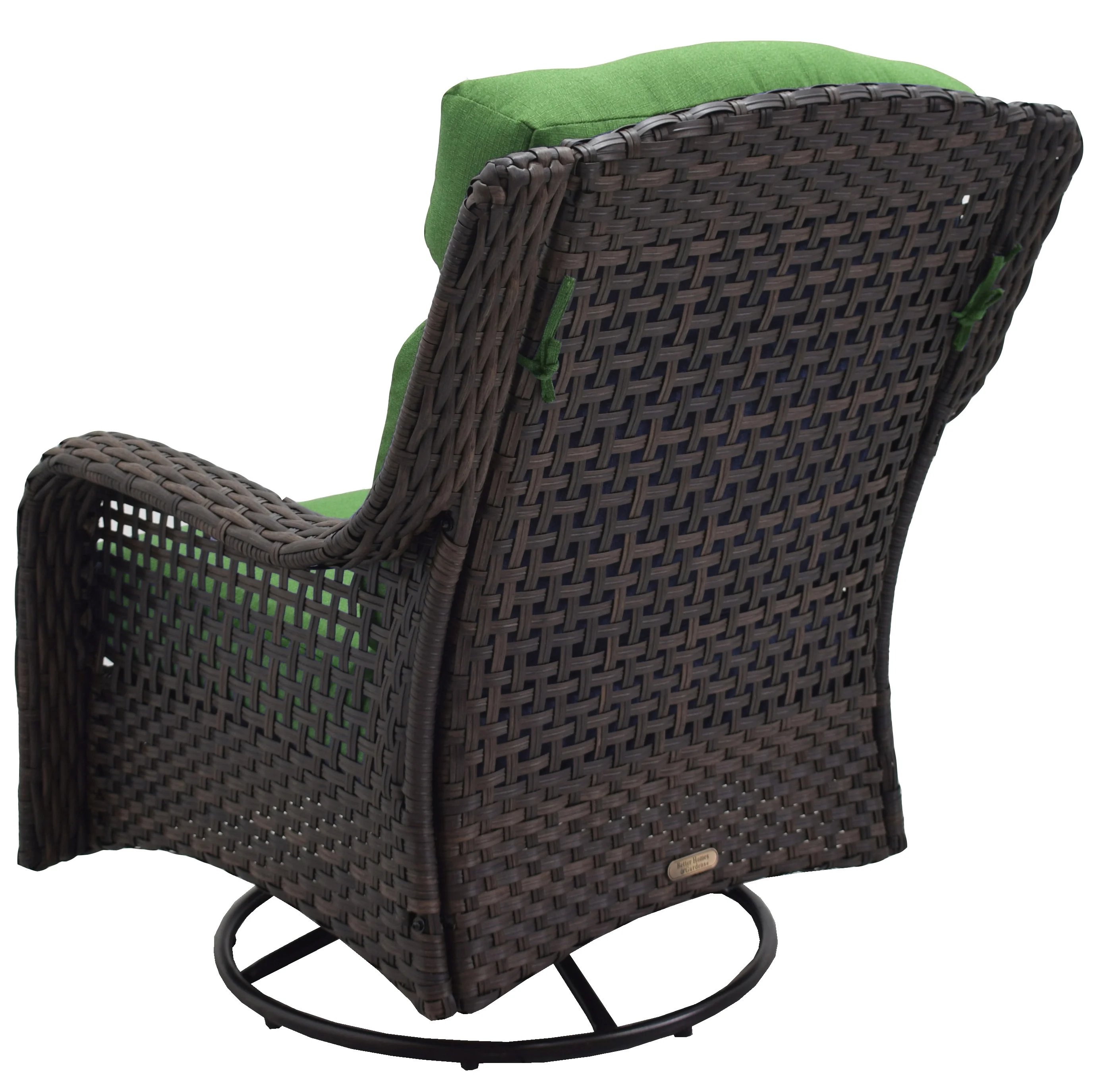 Better Homes & Gardens Ravenbrooke 4-Piece Outdoor Wicker Swivel Chair Conversation Set, Green - UZIS Sports