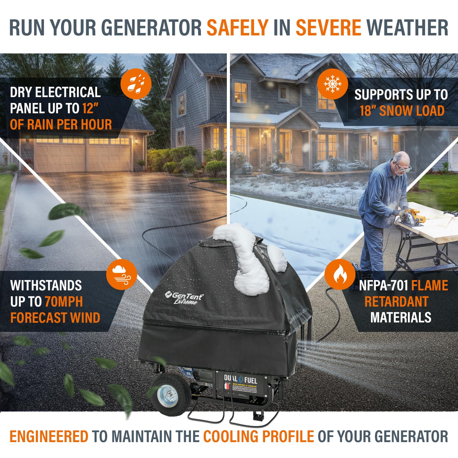 GenTent Generator Running Cover, Universal Kit - UZIS Sports