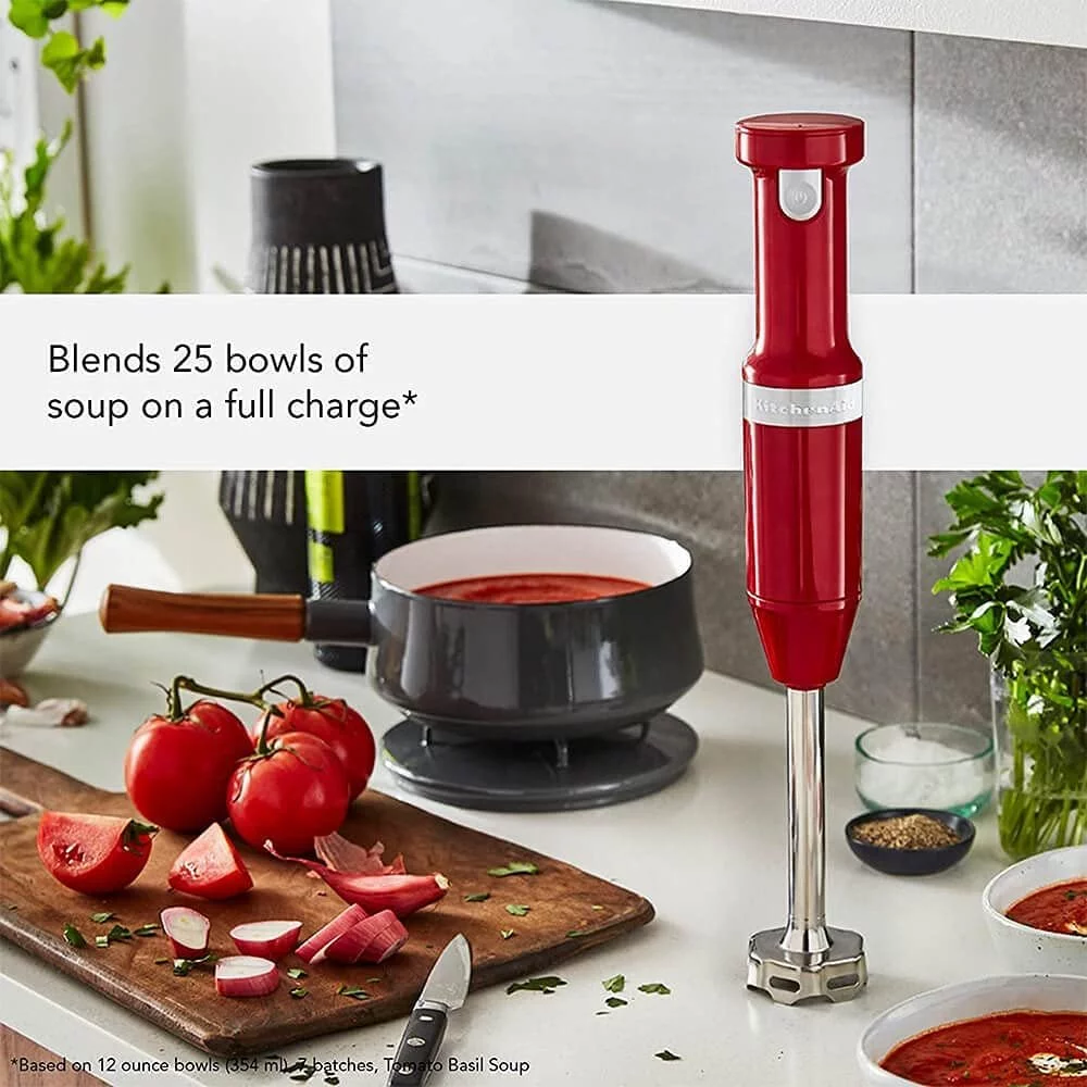 KitchenAid Cordless Variable Speed Hand Blender with Chopper and Whisk Attachment - KHBBV83 - UZIS Sports