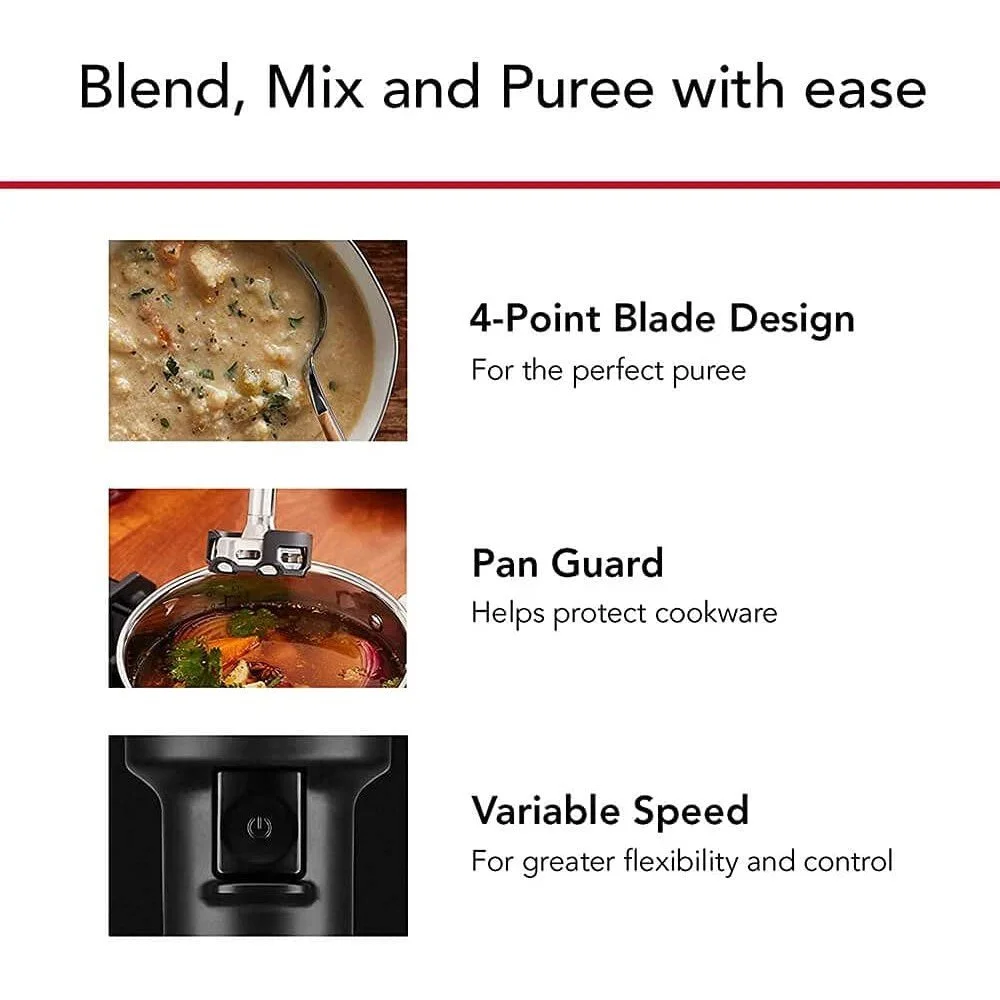 KitchenAid Cordless Variable Speed Hand Blender with Chopper and Whisk Attachment - KHBBV83 - UZIS Sports