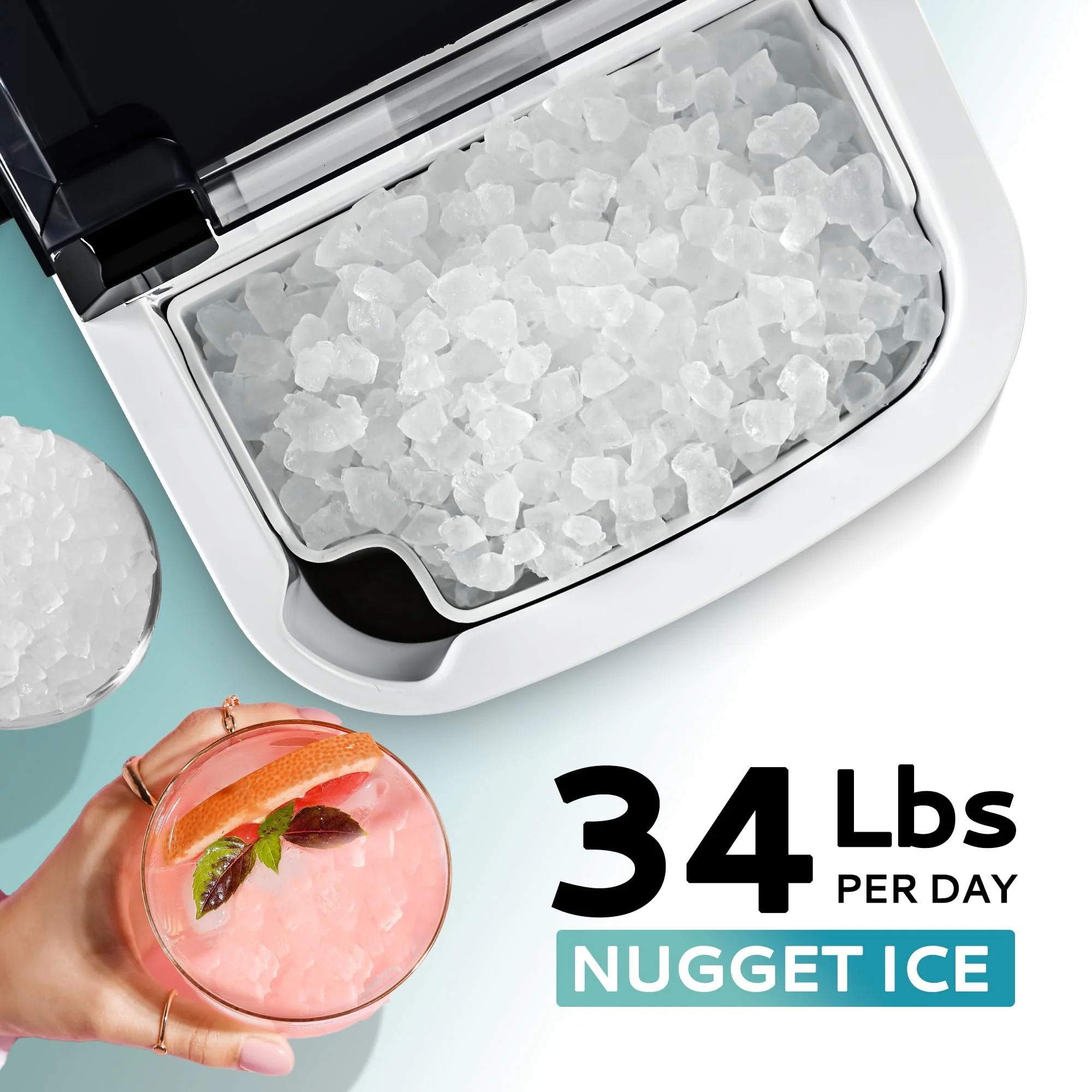 EUHOMY Nugget Ice Maker Countertop with Handle - UZIS Sports
