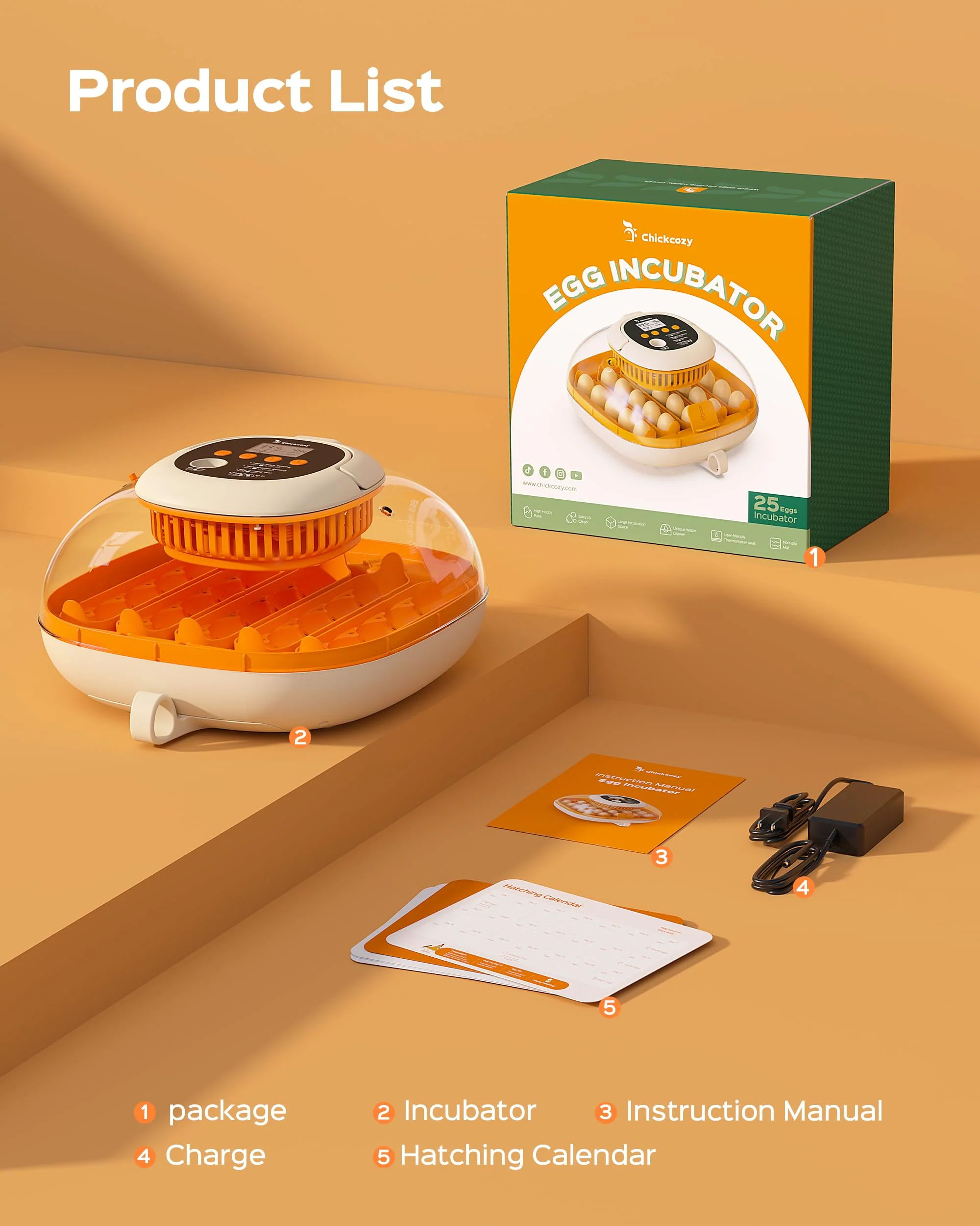 Chickcozy Automatic 25 Egg Incubator for Hatching Chicks - UZIS Sports