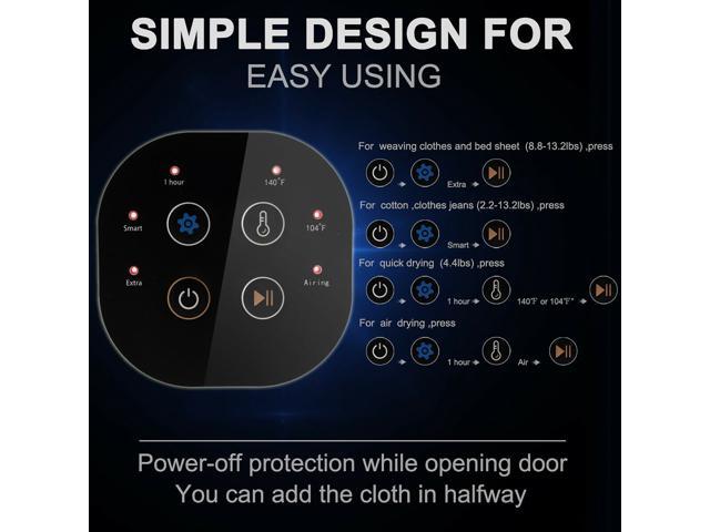 Costway 1700W Portable Clothes Dryer Electric Tumble Laundry Dryer Stainless Steel Tub 13.2 lbs /3.22 Cu.Ft - UZIS Sports