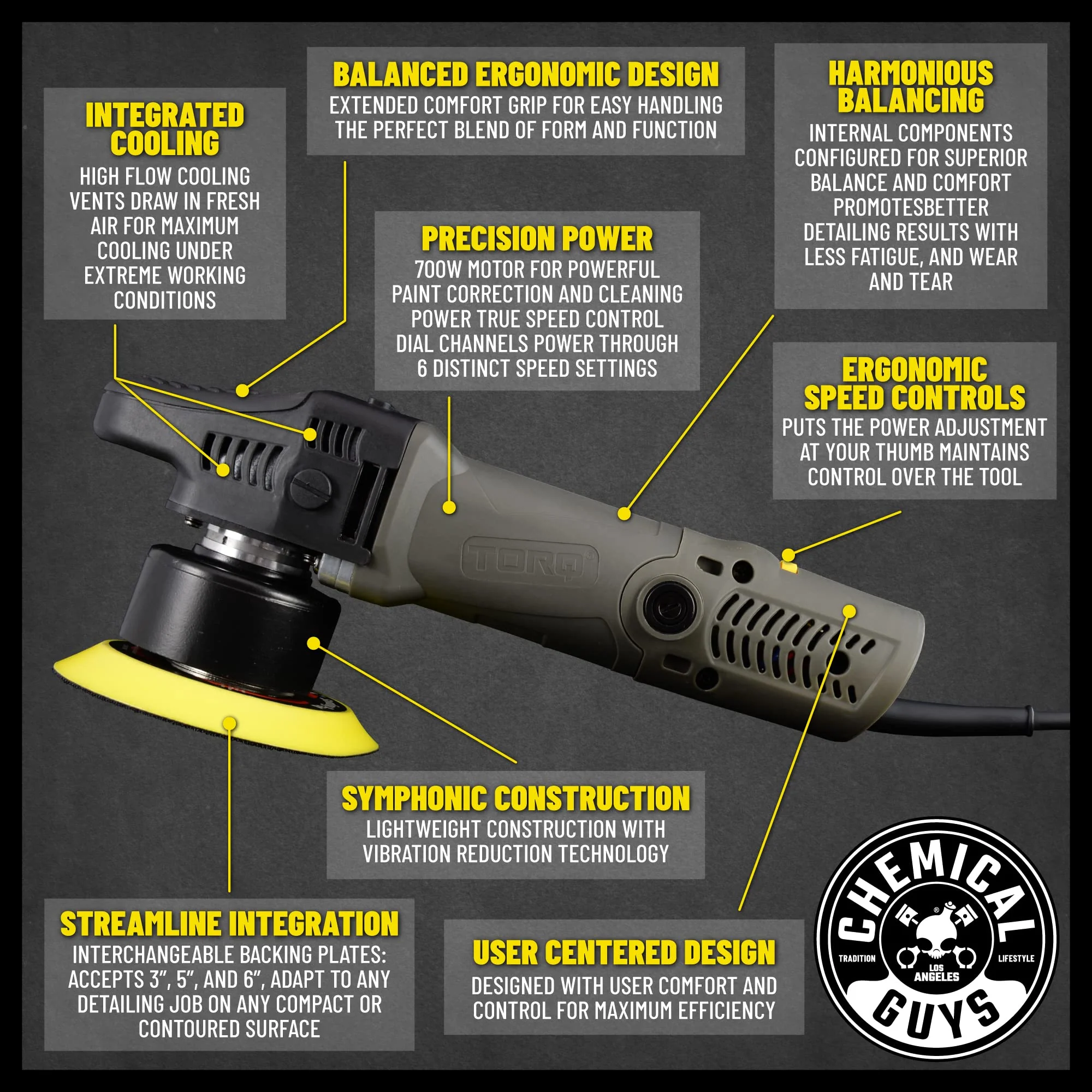 Chemical Guys TORQX Random Orbital Polisher - UZIS Sports