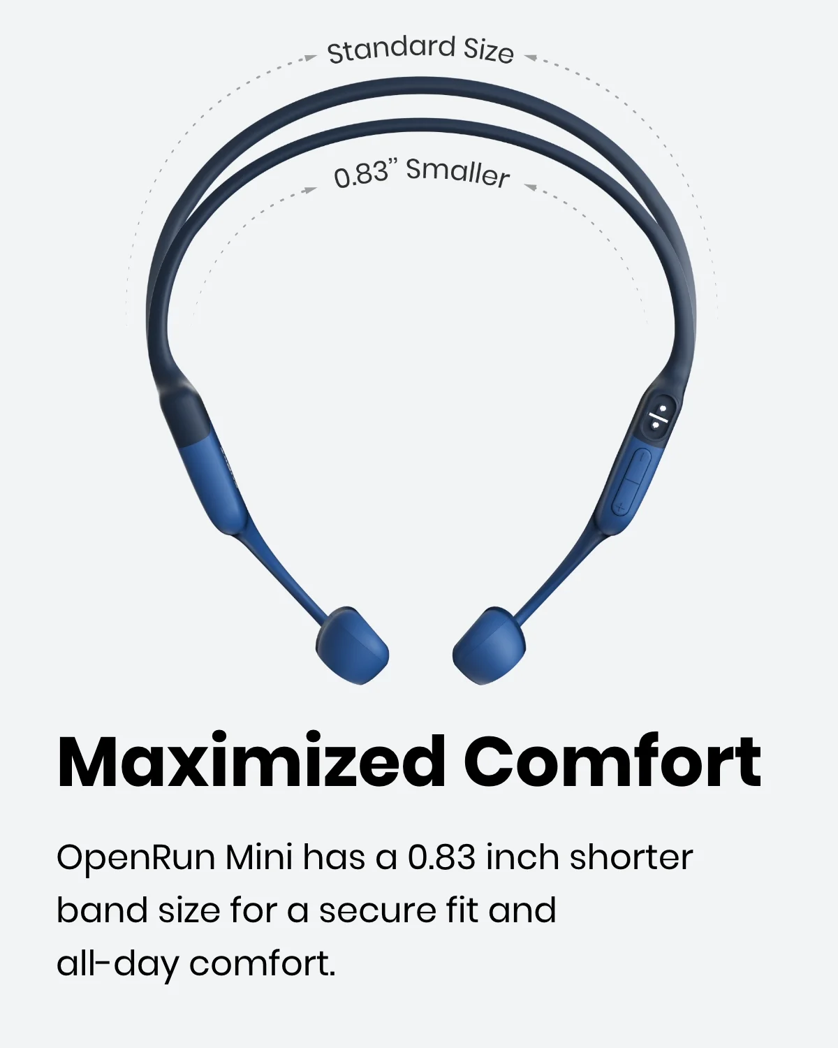 Shokz OpenRun Mini Bone Conduction Waterproof Bluetooth Headphones for Sports with Cooling Wristband (Blue, Mini) - UZIS Sports