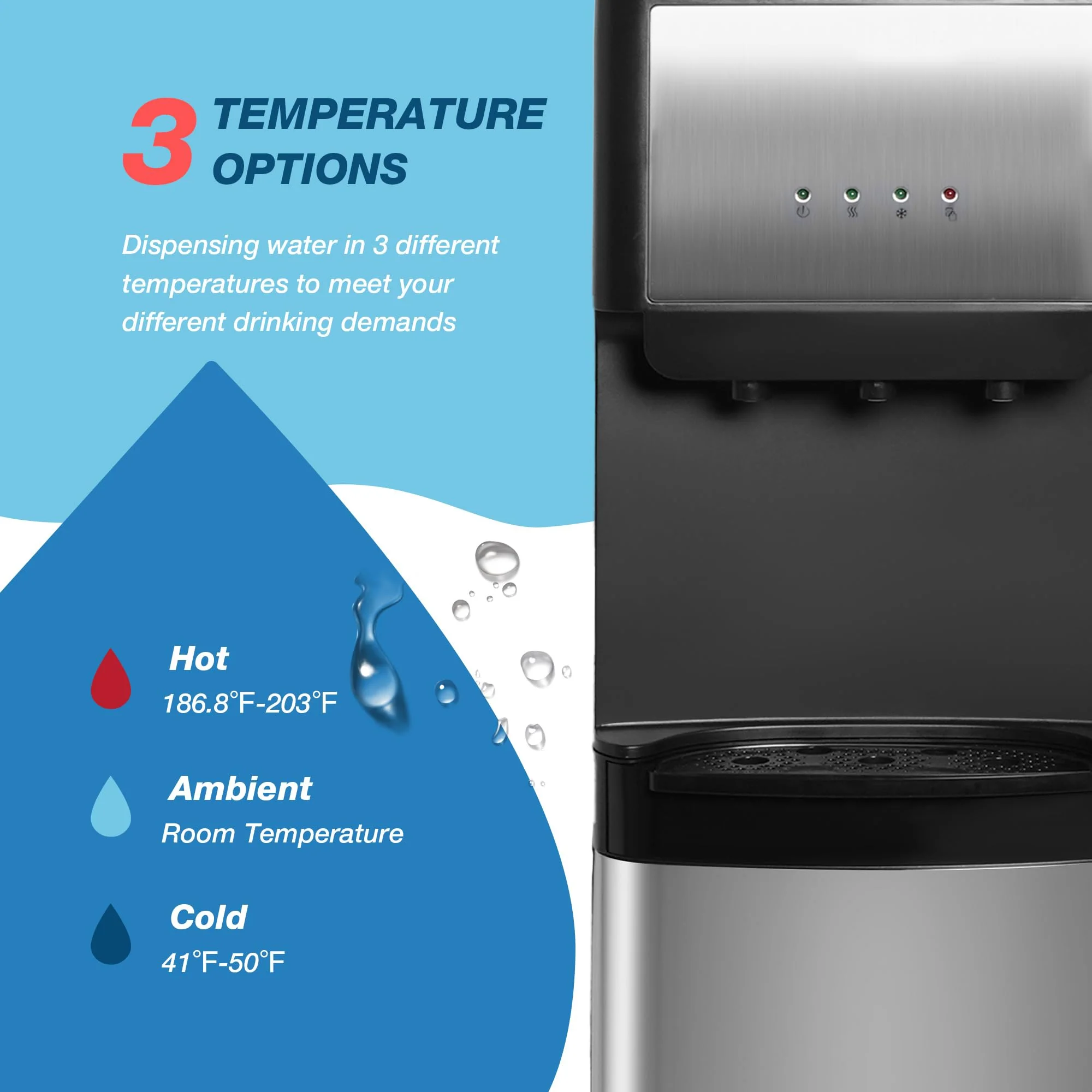 Bottom Loading Water Cooler Dispenser for 5 Gallon Bottles - UZIS Sports