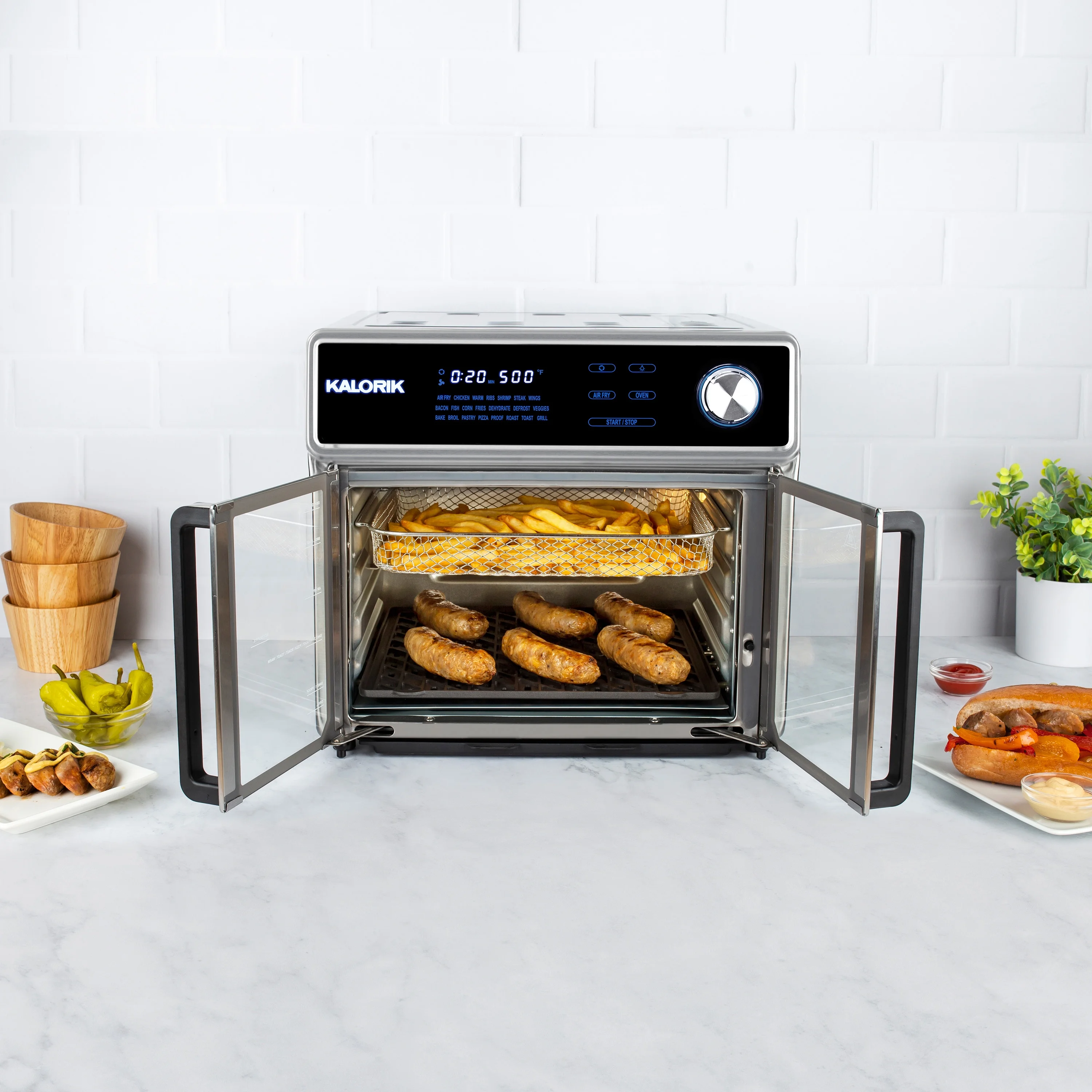 Kalorik Maxx® 26 Qt Digital Air Fryer Oven Grill, Stainless Steel - UZIS Sports