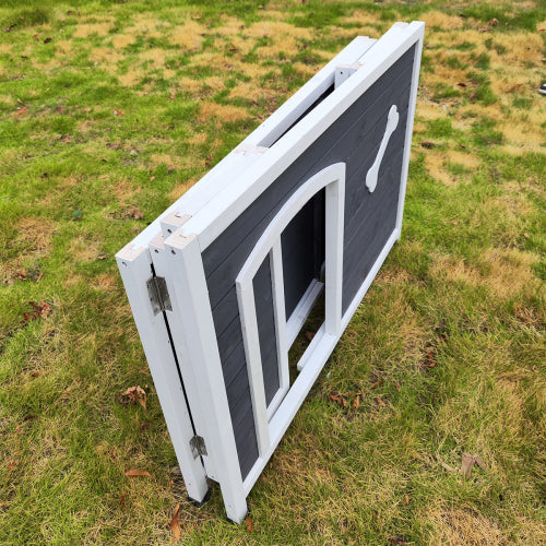 Outdoor Dog House, Large Wooden Waterproof Dog Cage, Windproof Warm Dog Kennel Easy to Assemble - UZIS Sports