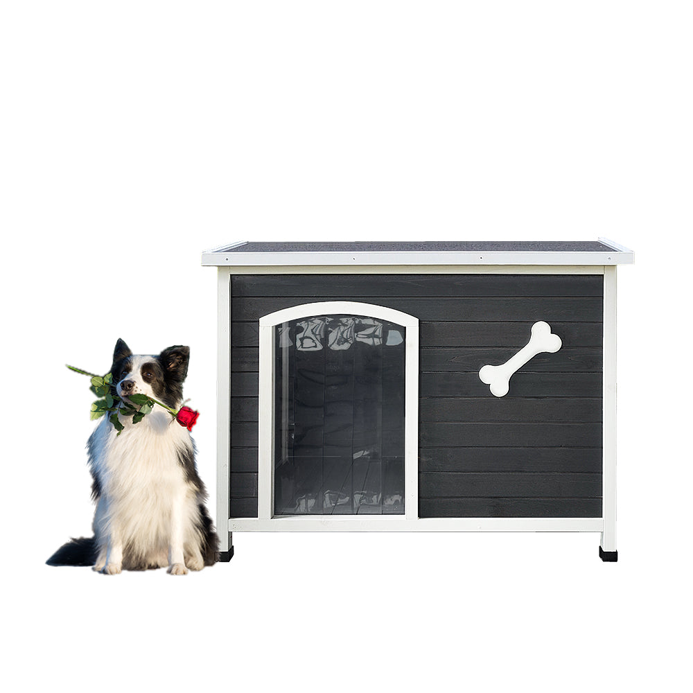 Outdoor Dog House, Large Wooden Waterproof Dog Cage, Windproof Warm Dog Kennel Easy to Assemble - UZIS Sports