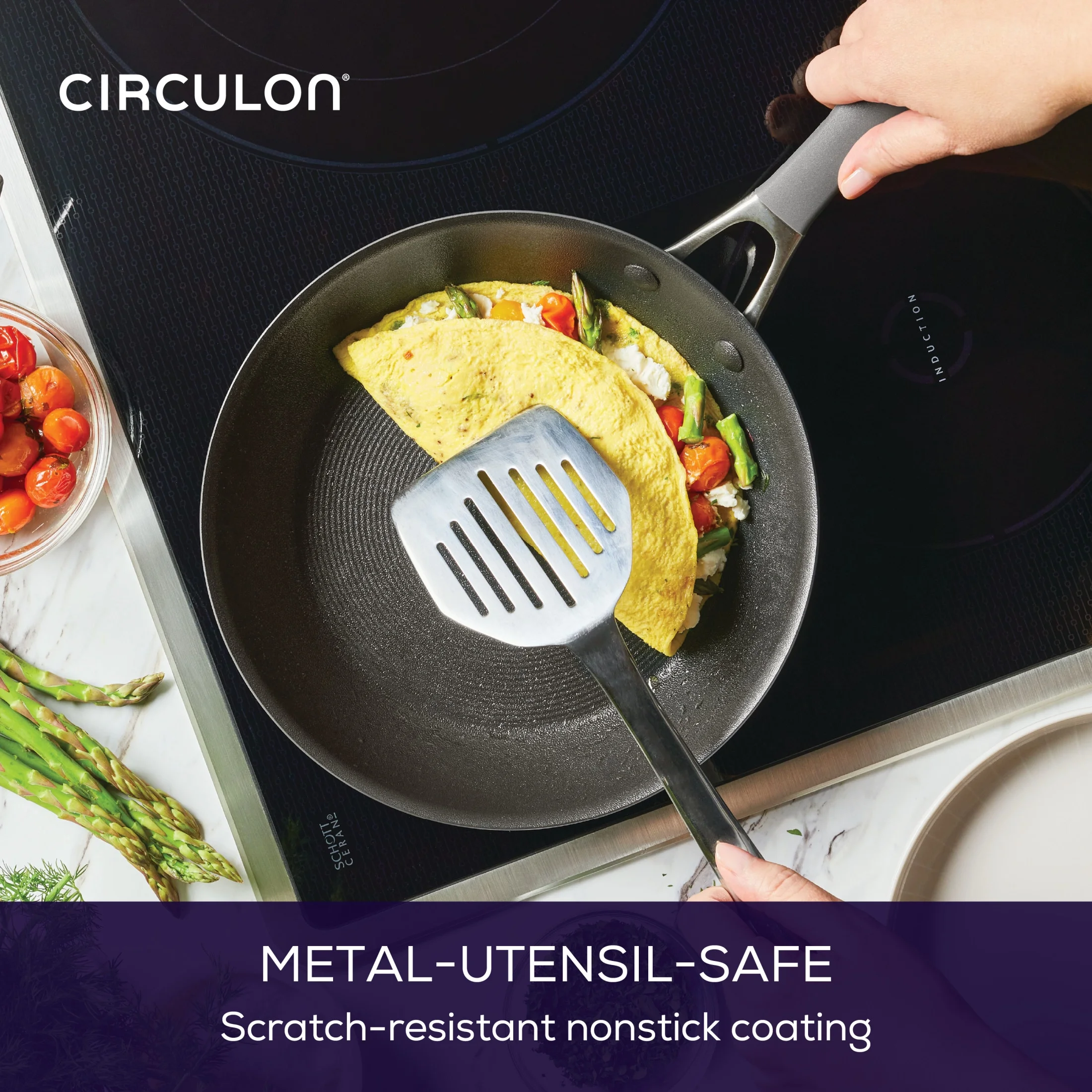 Circulon ScratchDefense 8 Piece Nonstick Induction Pots and Pans Set, Graphite - UZIS Sports