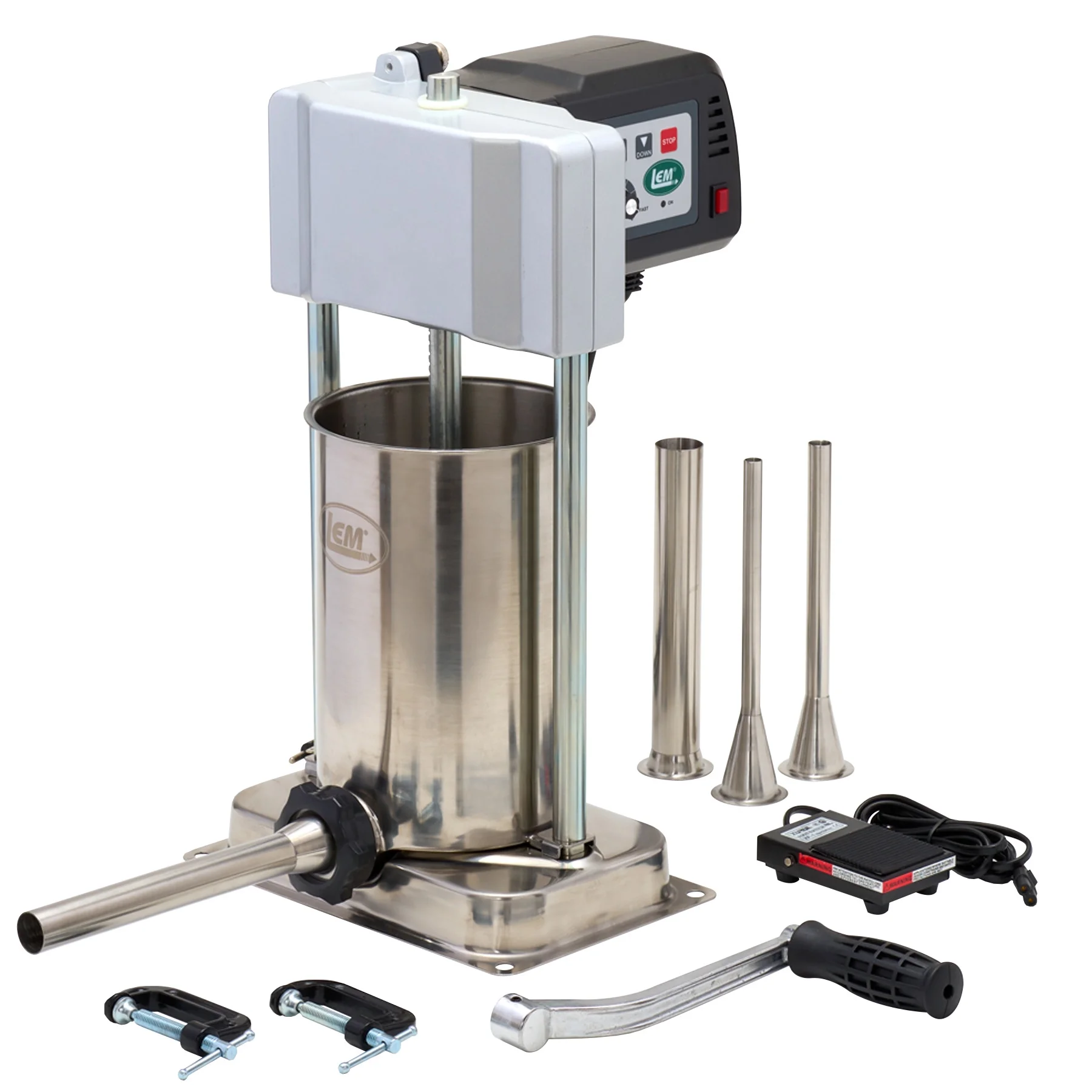 LEM BigBite 10 lb. Vertical Motorized Stainless Steel Sausage Stuffer - UZIS Sports