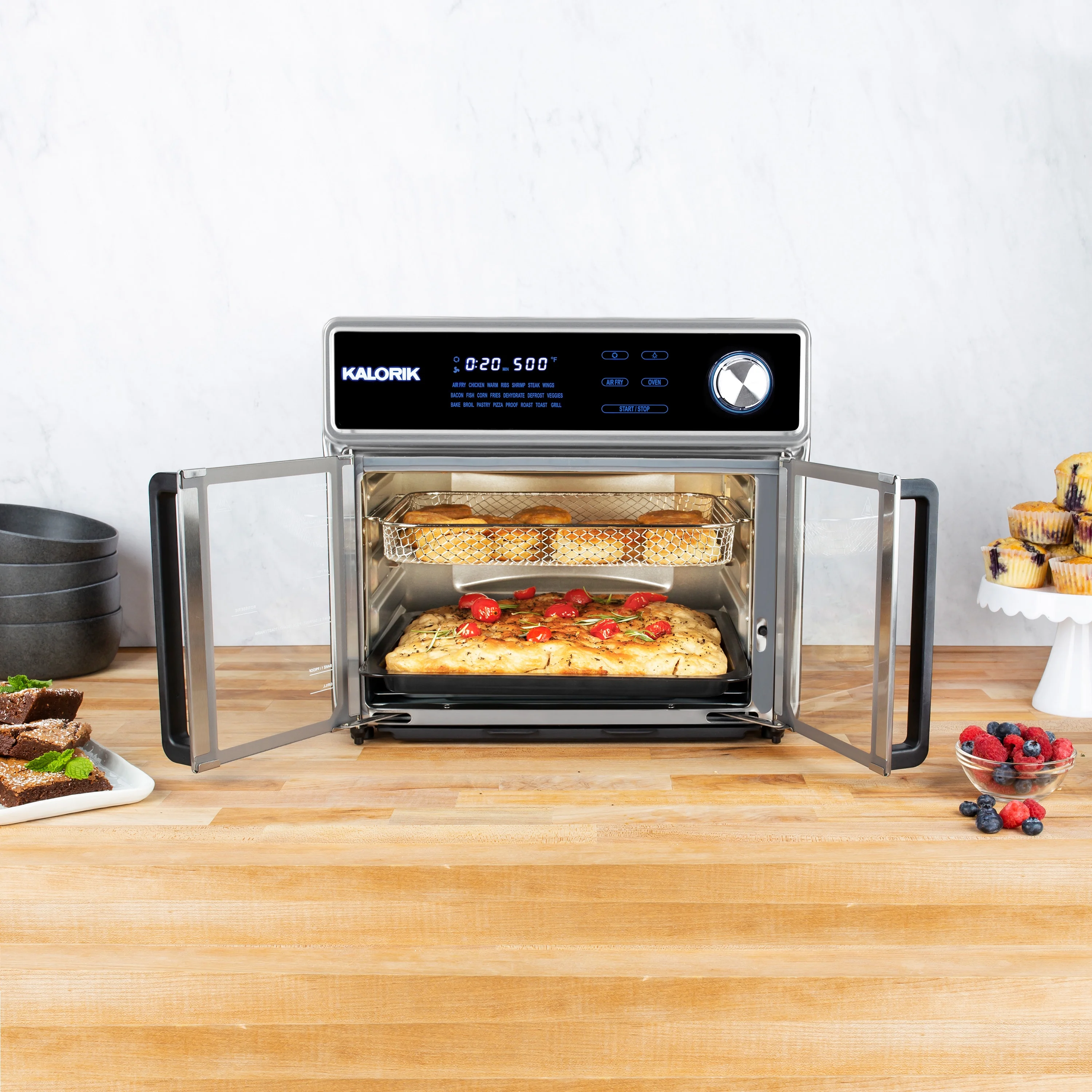 Kalorik Maxx® 26 Qt Digital Air Fryer Oven Grill, Stainless Steel - UZIS Sports
