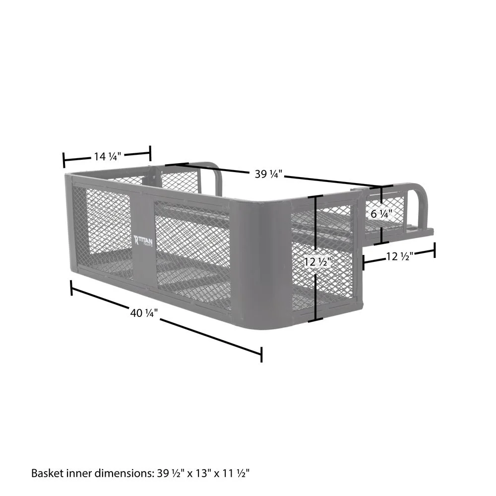Titan Ramps Universal ATV/UTV Rear Drop Cargo Basket Rack - 150 lb. Capacity - UZIS Sports
