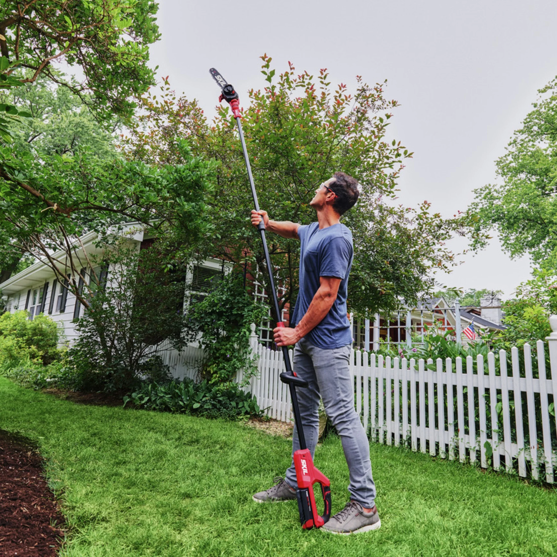 SKIL PS4561C-10 PWR CORE 40 Brushless 40V 10Ft. Long 10-in. Pole Saw Kit w/2.5Ah Battery & Charger - UZIS Sports