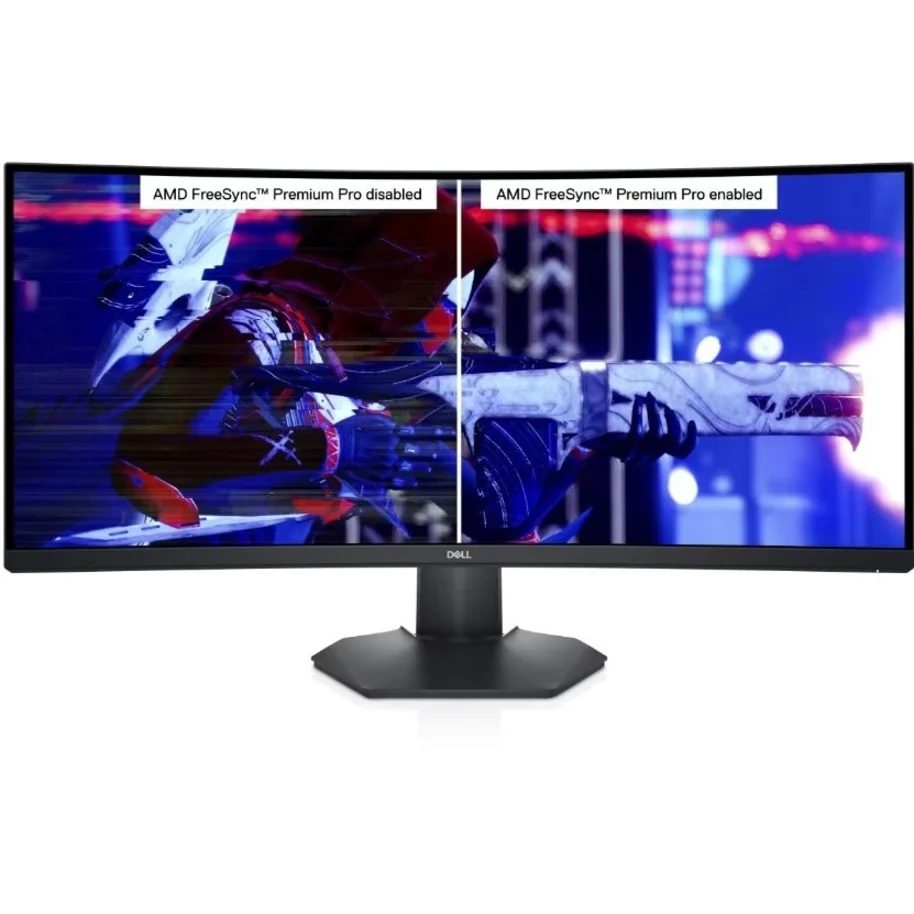 Dell S3422DWG 34-inch Curved Gaming Monitor - WQHD 3440 x 1440, 144Hz, 1ms, VESA DisplayHDR 400, AMD FreeSync Premium Pro - UZIS Sports