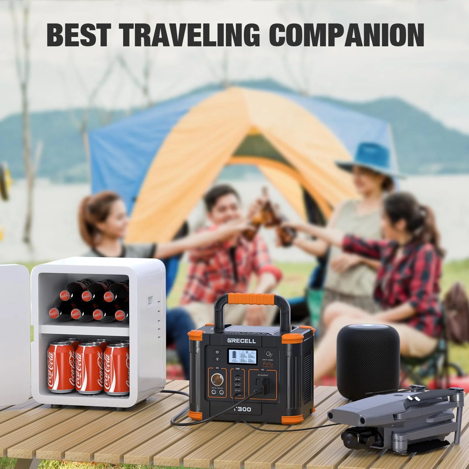 Portable Power Station 300W, GRECELL 288Wh Solar Generator - UZIS Sports