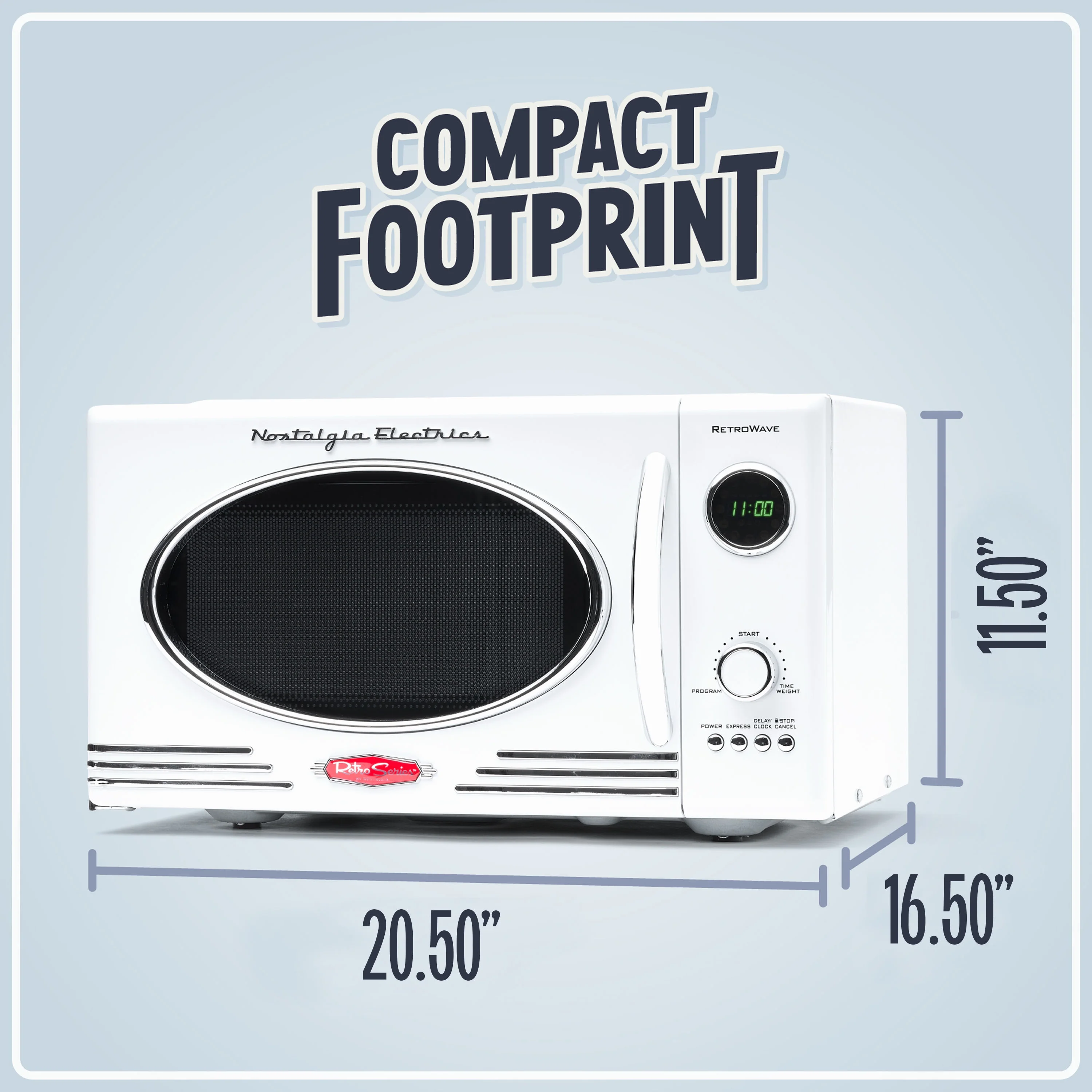 Nostalgia Retro Microwave for Countertop 0.9 cu ft Vintage Microwave, White - UZIS Sports