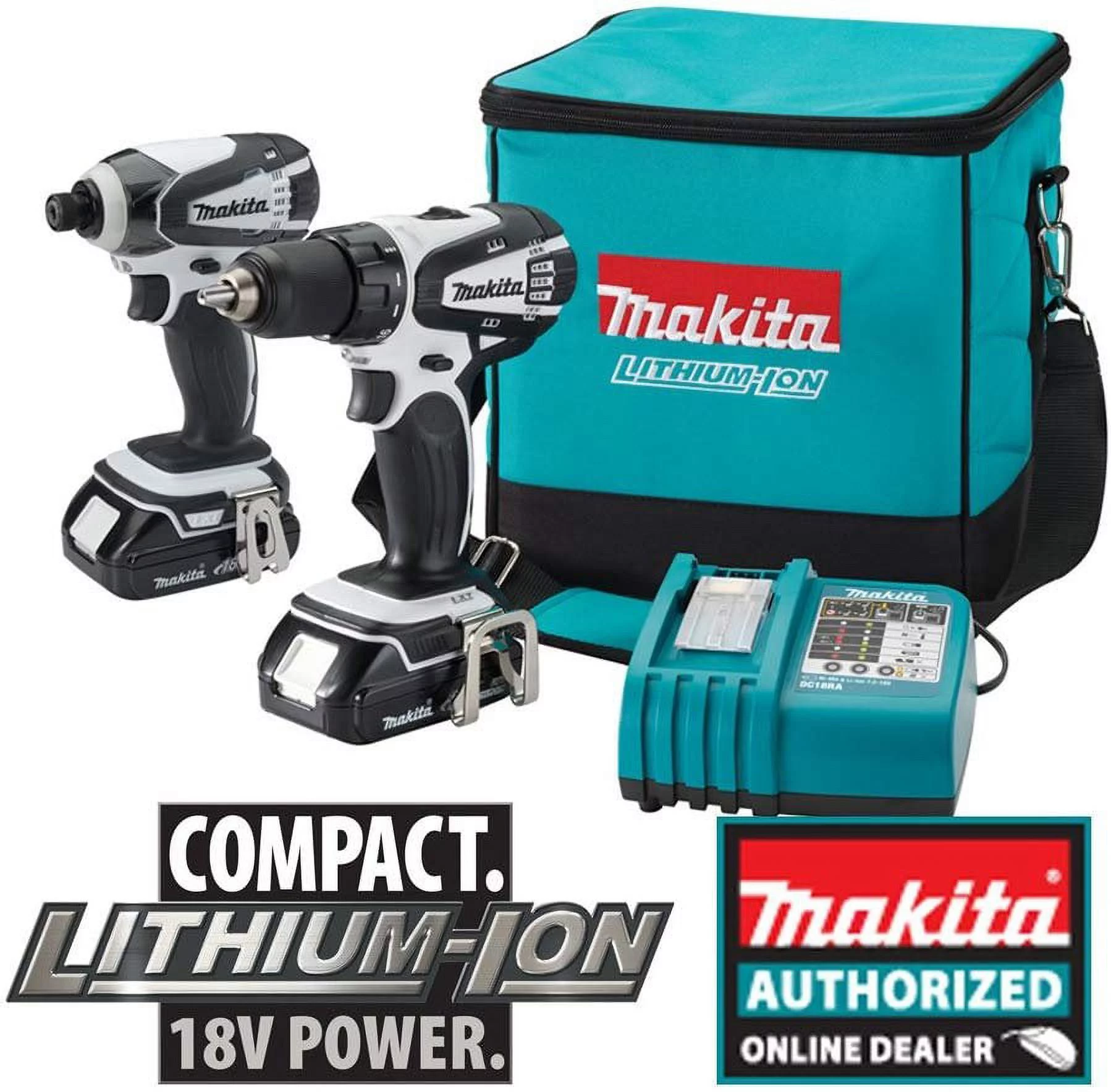 Makita LCT200W 18-Volt Compact Lithium-Ion Cordless Combo Kit, 2-Piece Discontinued by Manufacturer - UZIS Sports