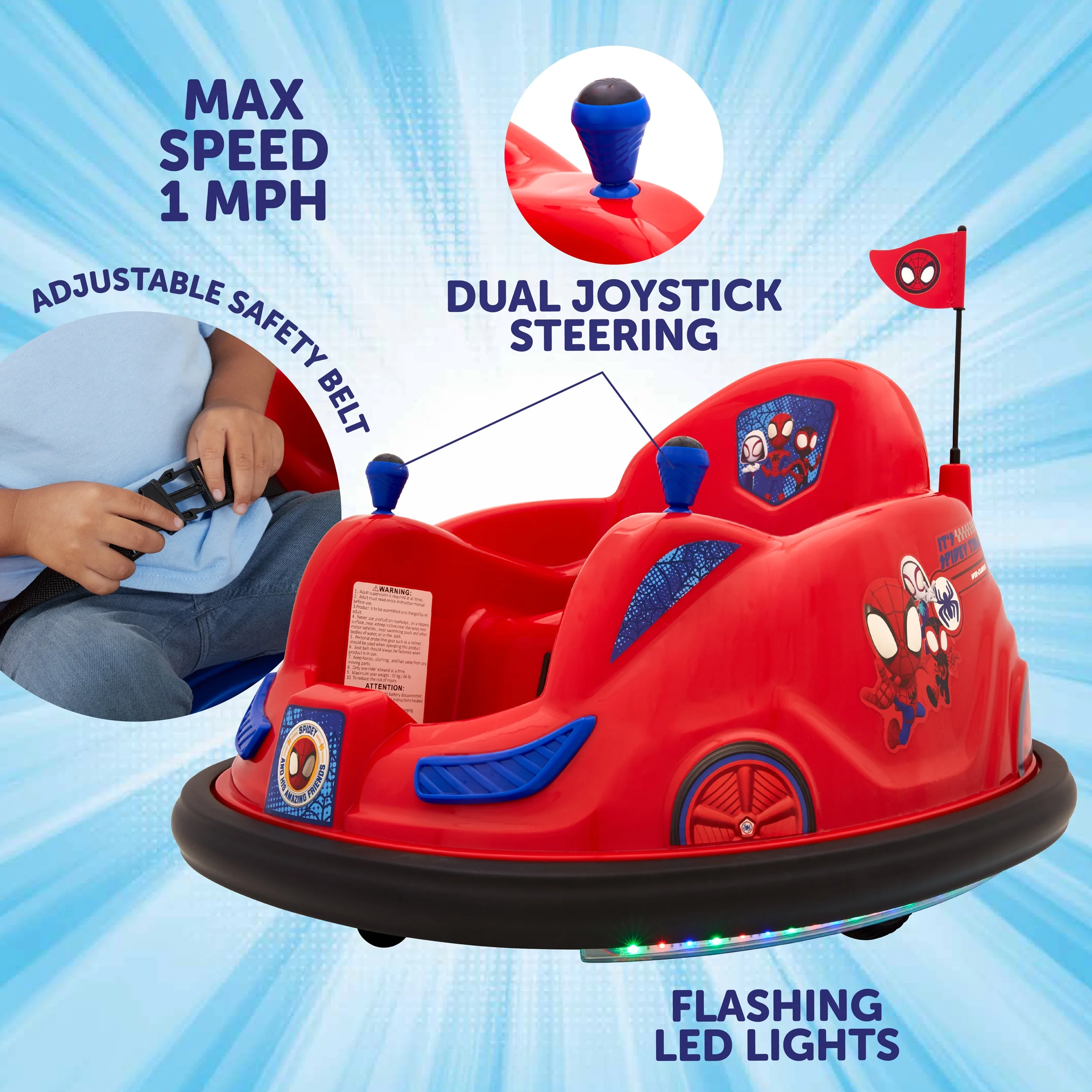 Spidey 6V Bumper Car Ride On - UZIS Sports