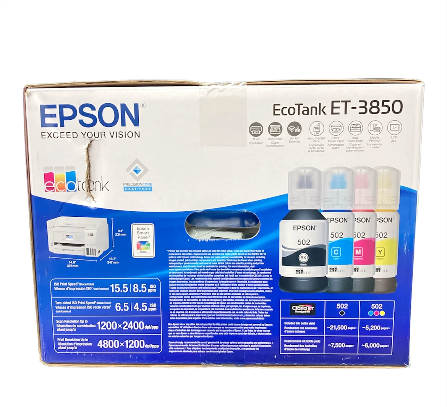 Epson EcoTank-3850 Special Edition All-in-One Printer with Bonus Black Ink - UZIS Sports