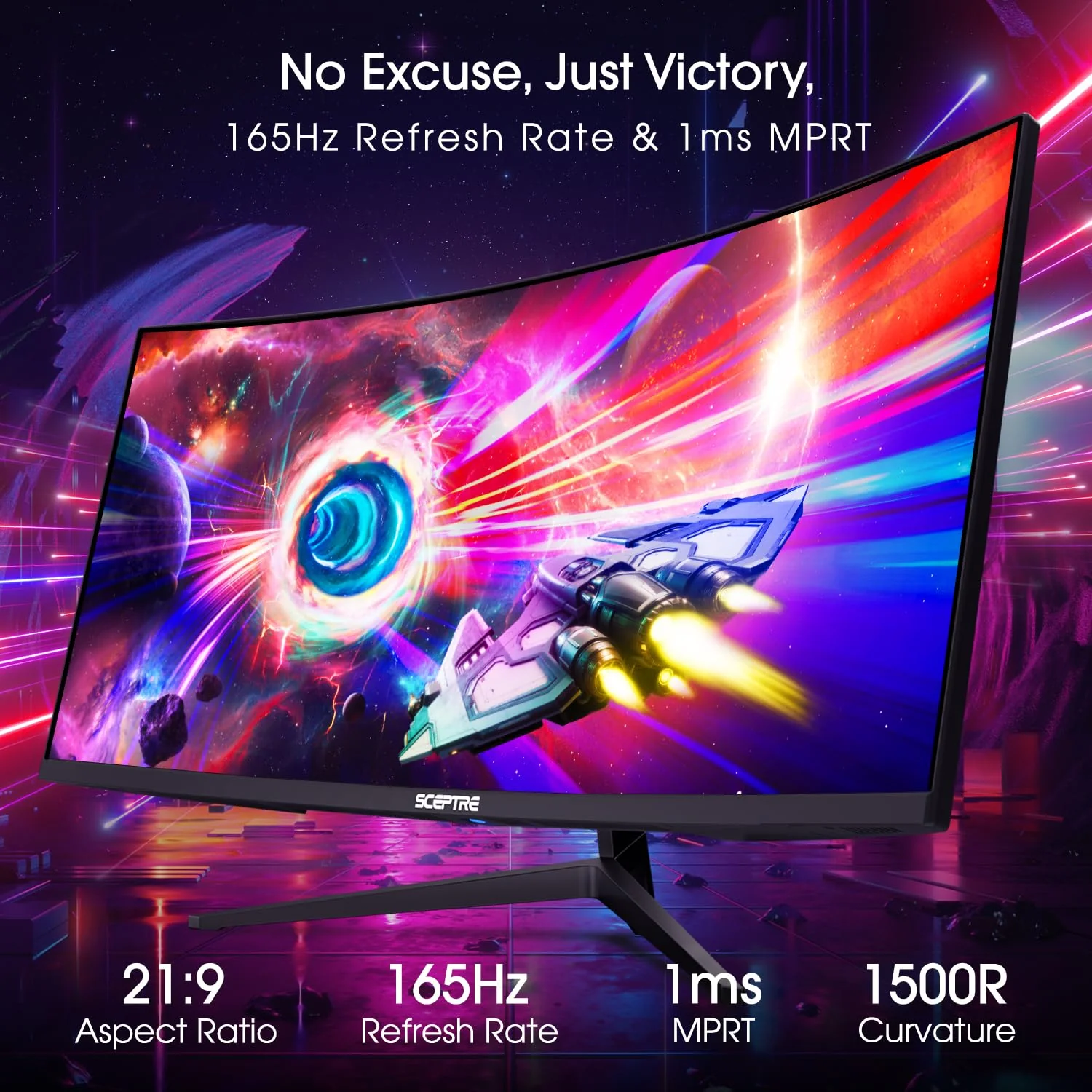 Sceptre 34 Inch 165Hz Curved Ultrawide WQHD Monitor - UZIS Sports