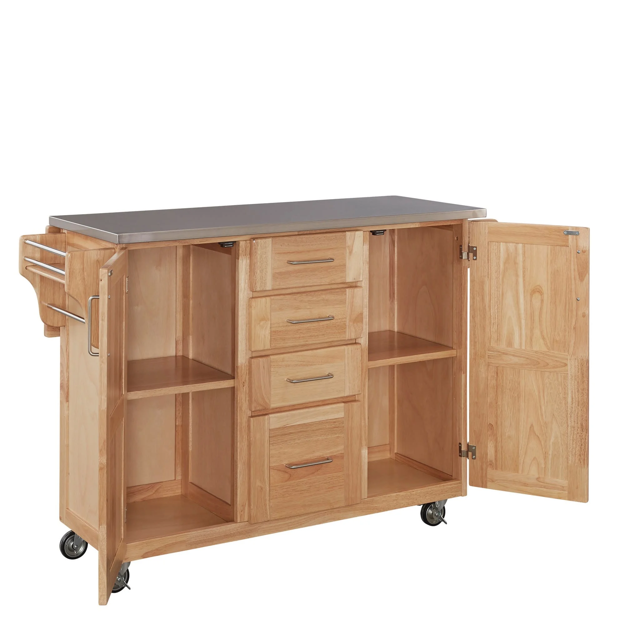 Homestyles General Line Wood Kitchen Cart in Brown - UZIS Sports