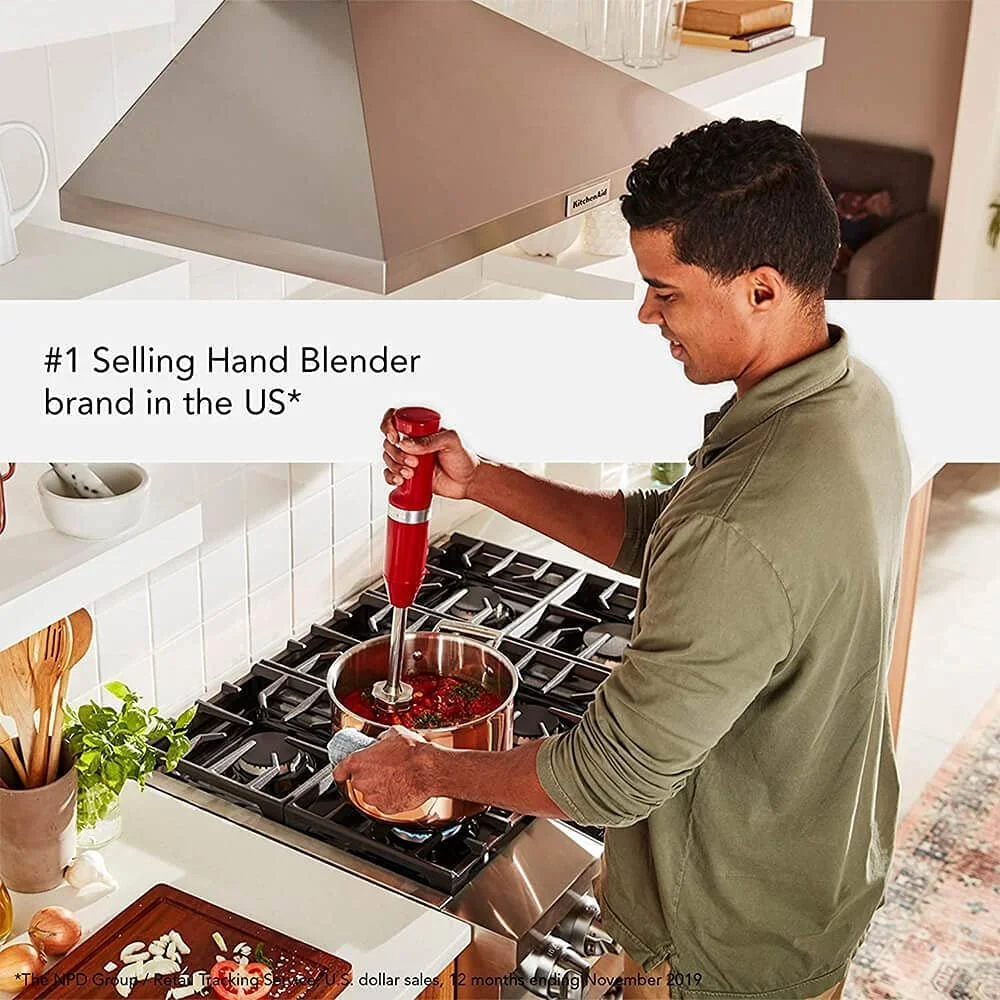 KitchenAid Cordless Variable Speed Hand Blender with Chopper and Whisk Attachment - KHBBV83 - UZIS Sports