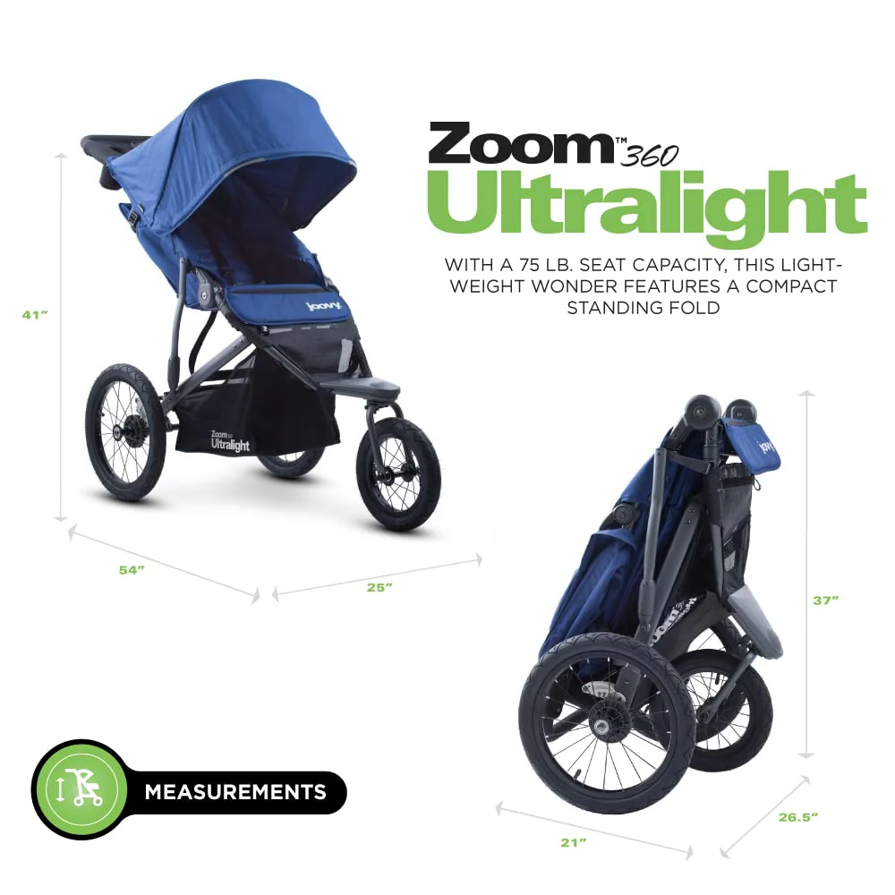 Joovy Zoom360 Ultralight Jogging Stroller Featuring High Child Seat - UZIS Sports
