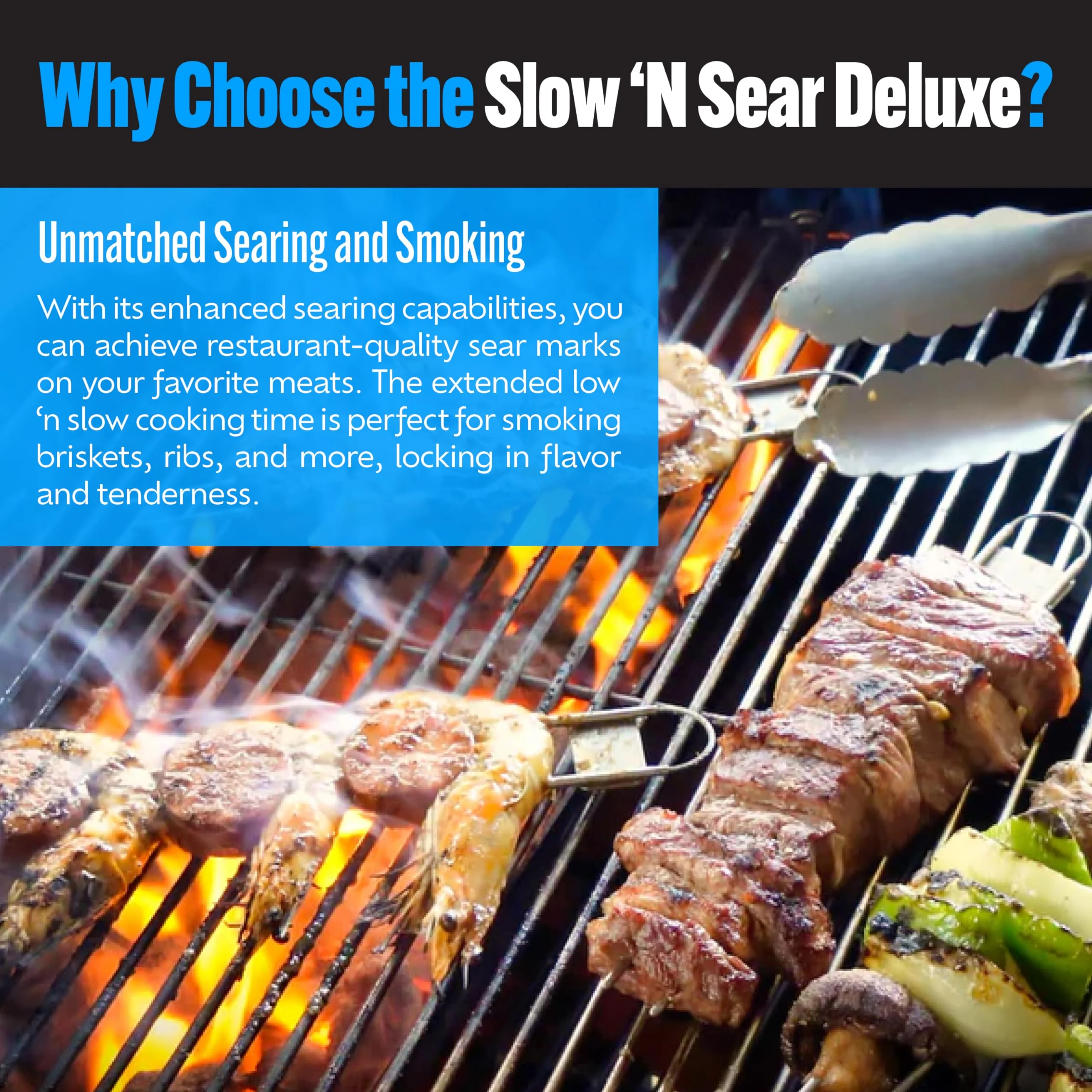 Slow 'N Sear SnS Grills Deluxe Insert, Removable Reservoir - UZIS Sports