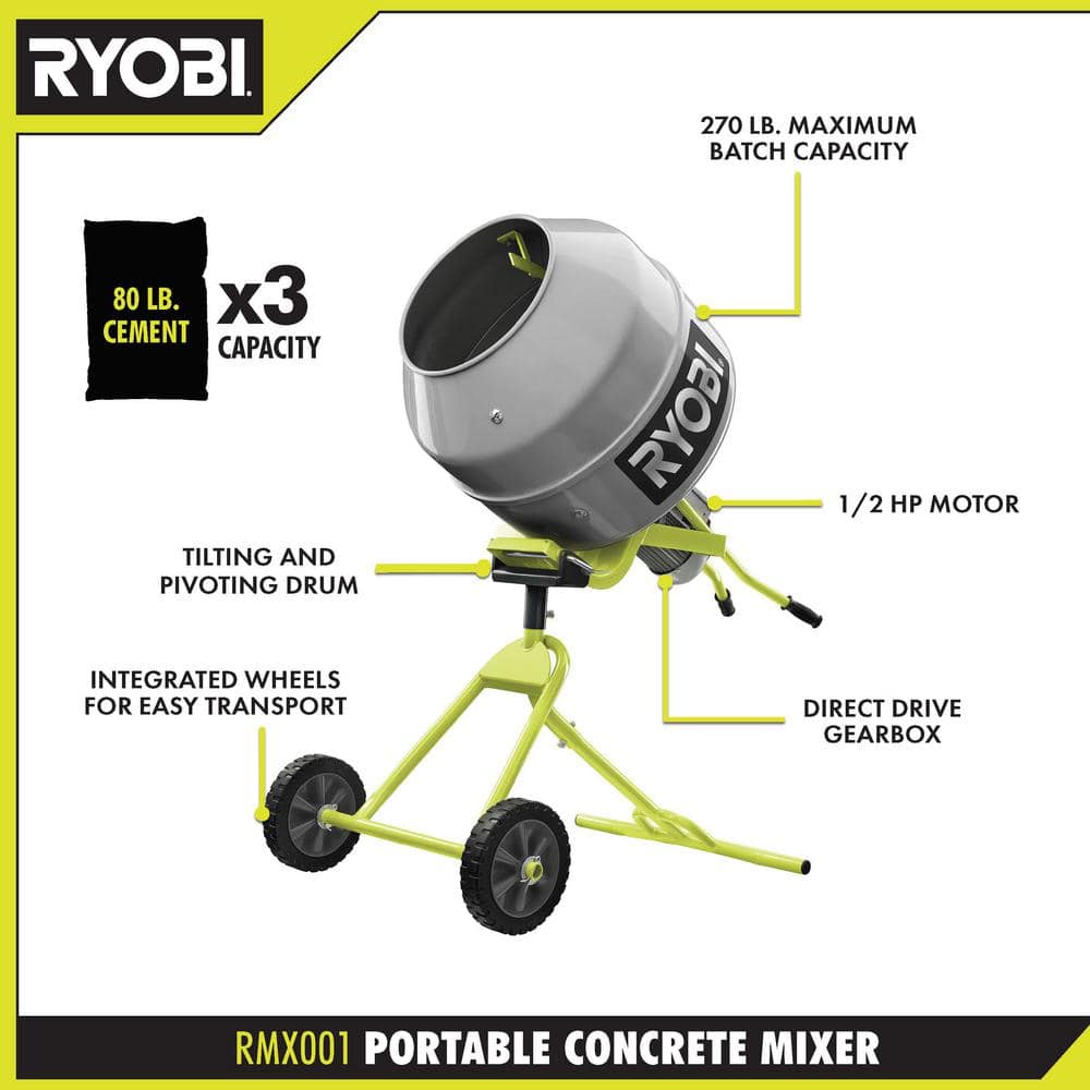 5.0 cu. ft. Portable Concrete Mixer RMX001 - UZIS Sports