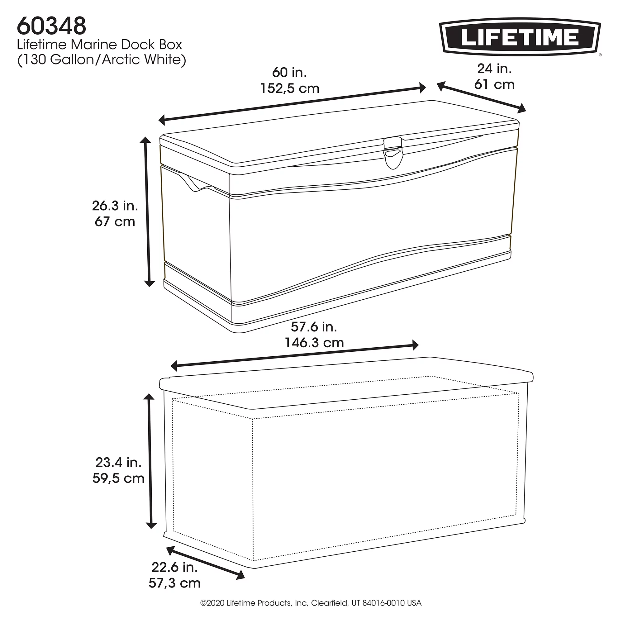 Lifetime Marine Dock Box (130 Gallon), 60348 - UZIS Sports