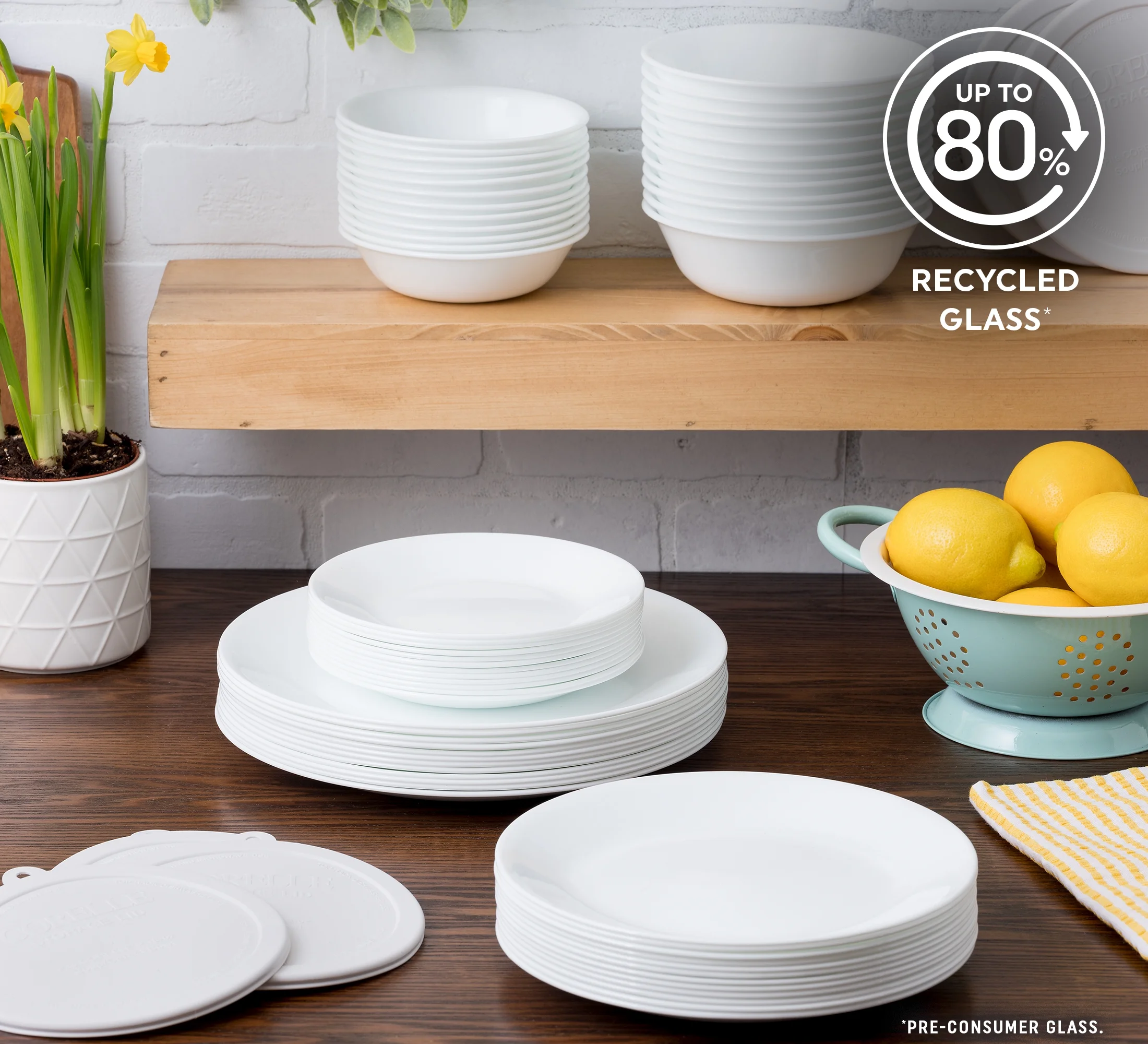Corelle 66-Piece Winter Frost White Glass Dinnerware Set (Service for 12) - UZIS Sports
