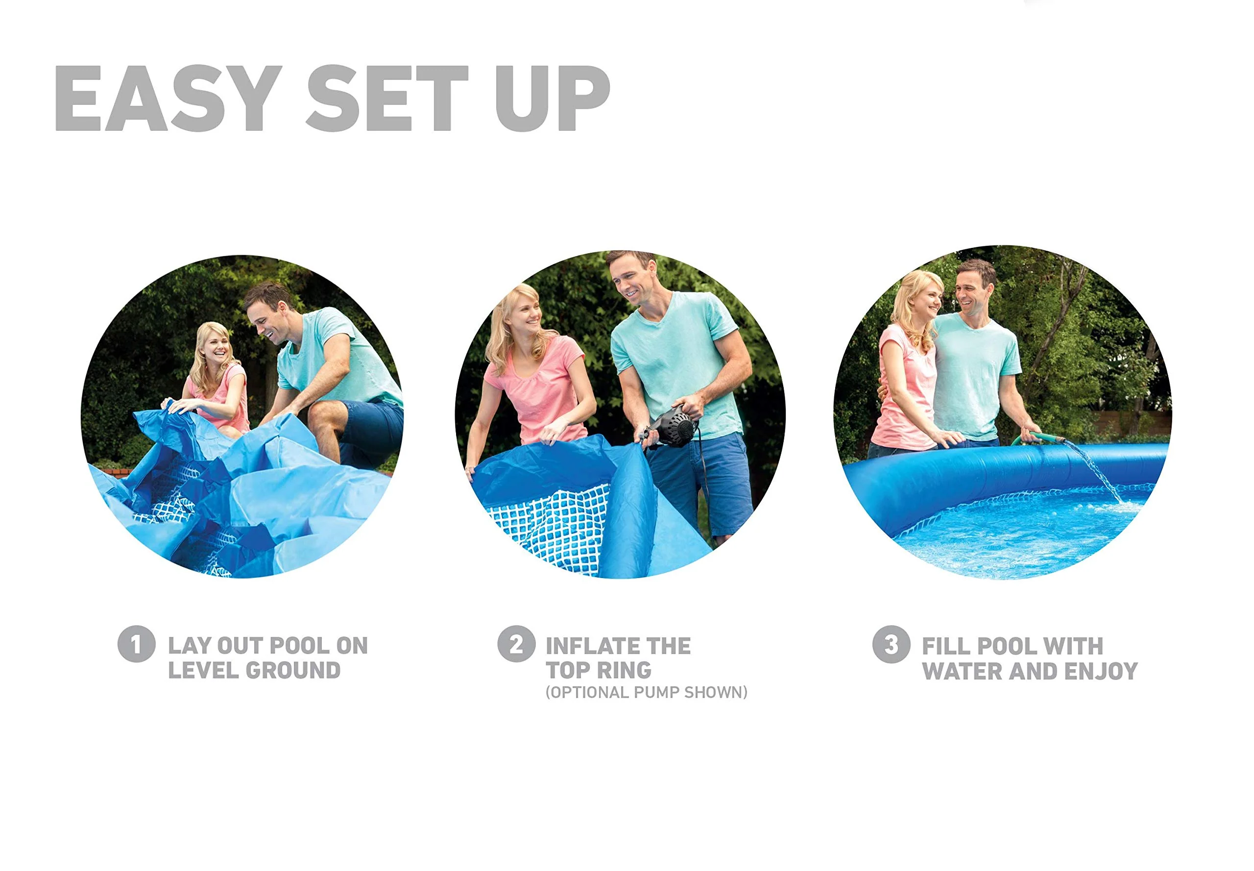 Intex 18 Feet x 48 Inch Inflatable Above Ground Swimming Pool Set - UZIS Sports