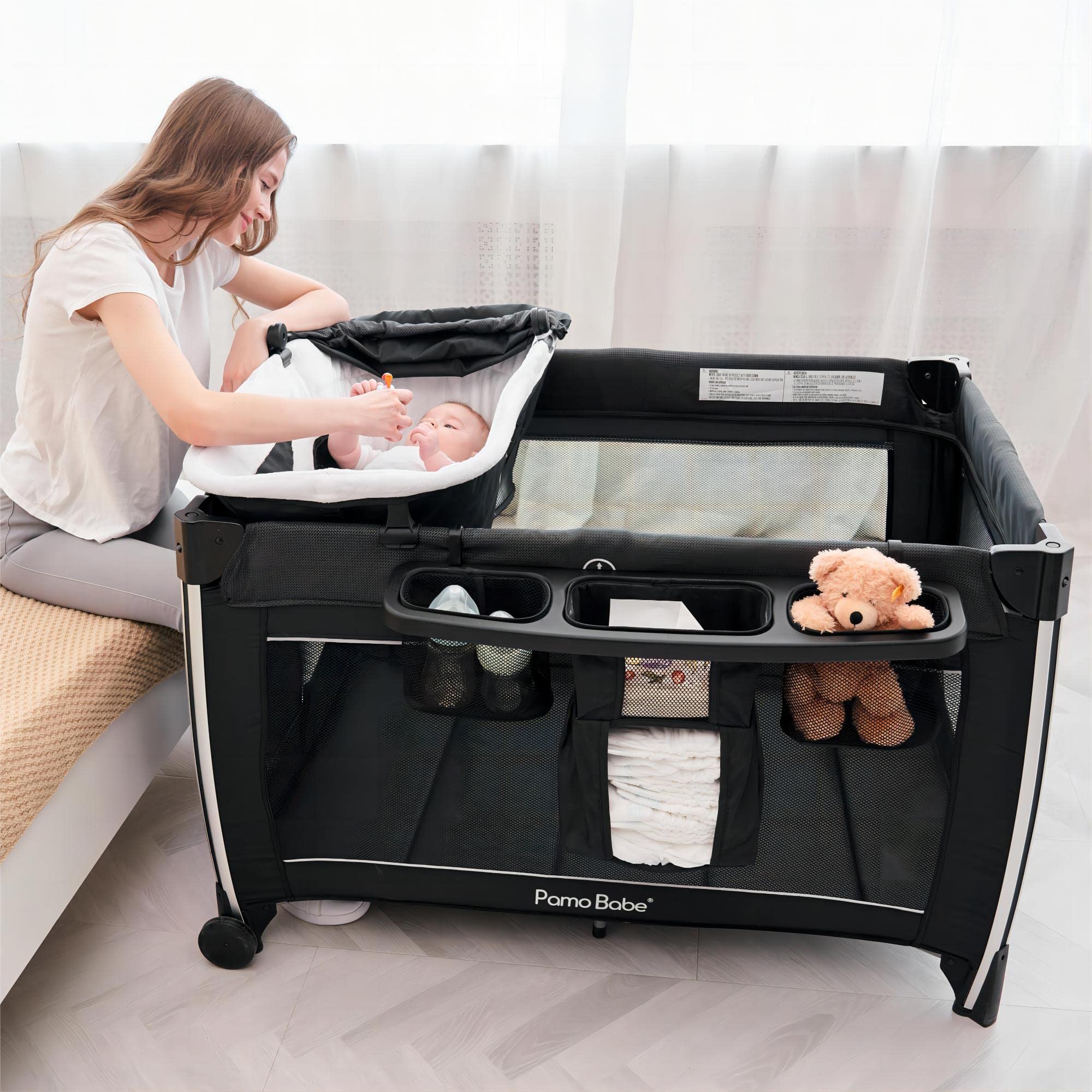 Pamo Babe 4 in 1 Portable Baby Crib Deluxe Nursery Center - UZIS Sports