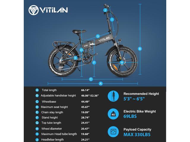 VITILAN V3 2.0 Folding Electric Bike for Adults - 750W Motor, 48V 13Ah Battery, 20