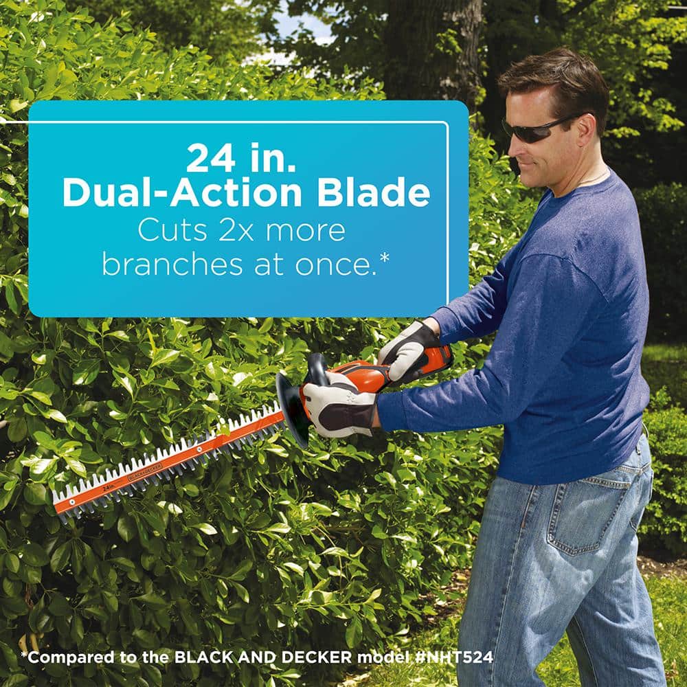 BLACK+DECKER 40V MAX Cordless Battery Powered Hedge Trimmer Kit with (1) 1.5Ah Battery & Charger LHT2436 - UZIS Sports
