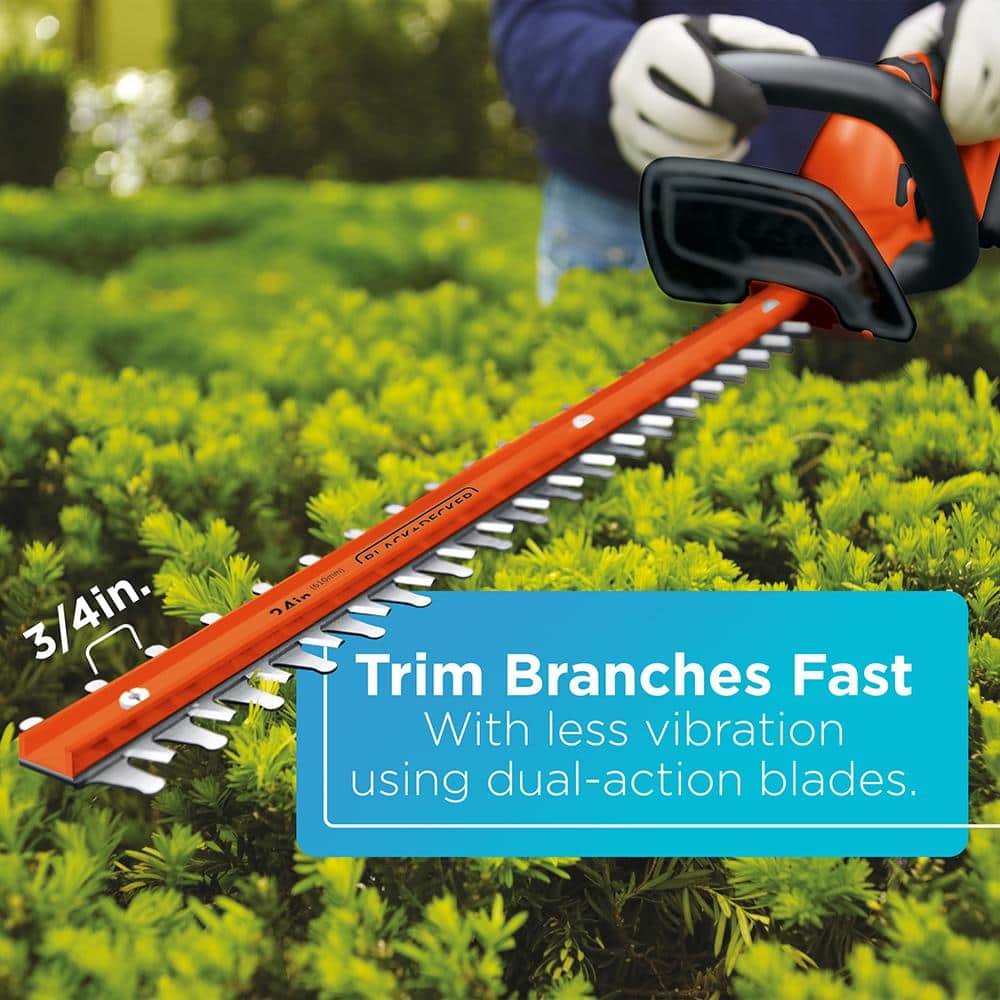 BLACK+DECKER 40V MAX Cordless Battery Powered Hedge Trimmer Kit with (1) 1.5Ah Battery & Charger LHT2436 - UZIS Sports