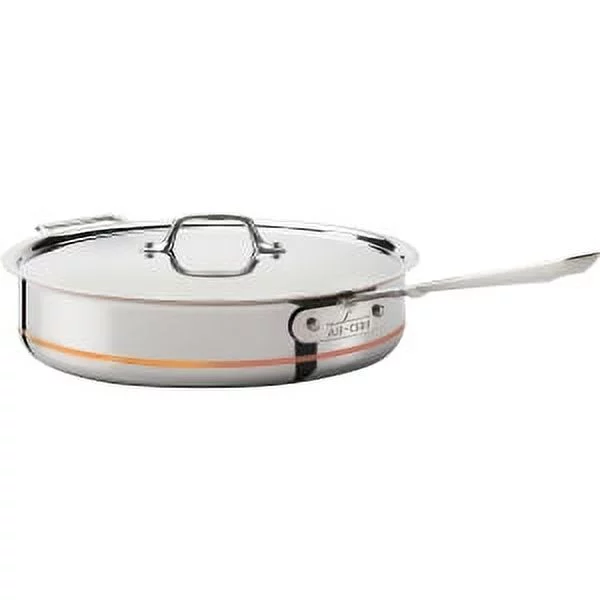 All-Clad 6405 SS COPPER CORE 5-Ply Bonded Dishwasher Safe 5-Quart Saute Pan with Lid Cookware, Silver - UZIS Sports