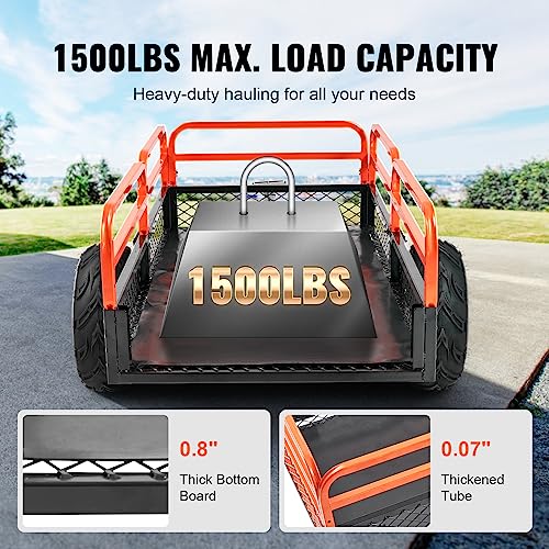 VEVOR ATV Trailer 1500lbs Tractor - UZIS Sports
