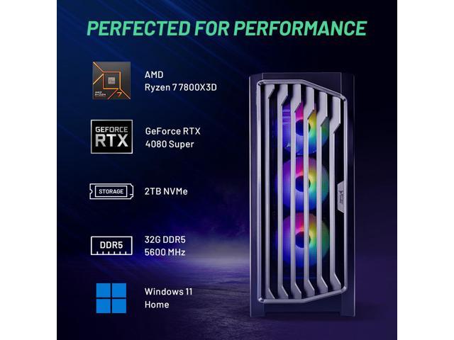 ABS Vortex-X Ruby Gaming Desktop: RTX 4080 Super, Ryzen 7 7700X, 32GB RAM, 1TB SSD, Liquid Cooled, Windows 11 Home - UZIS Sports