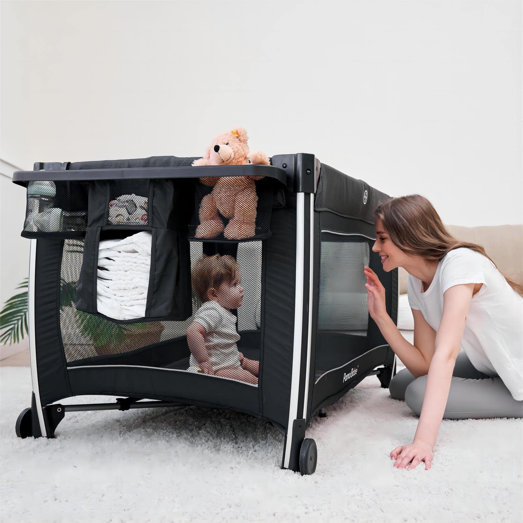 Pamo Babe 4 in 1 Portable Baby Crib Deluxe Nursery Center - UZIS Sports