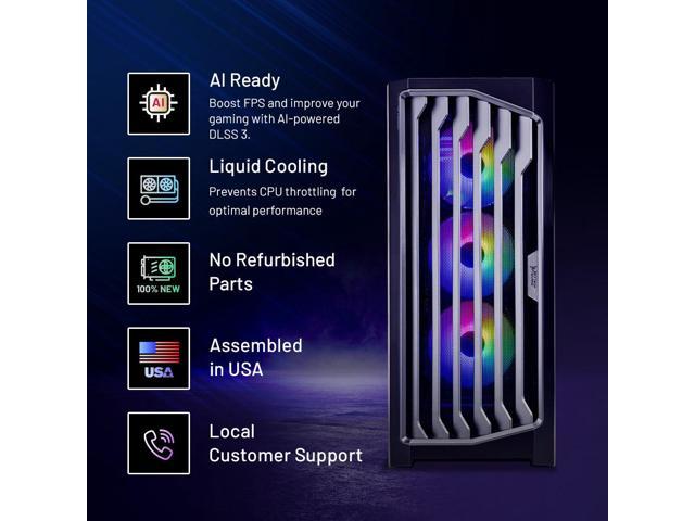 ABS Vortex-X Ruby Gaming Desktop: RTX 4080 Super, Ryzen 7 7700X, 32GB RAM, 1TB SSD, Liquid Cooled, Windows 11 Home - UZIS Sports