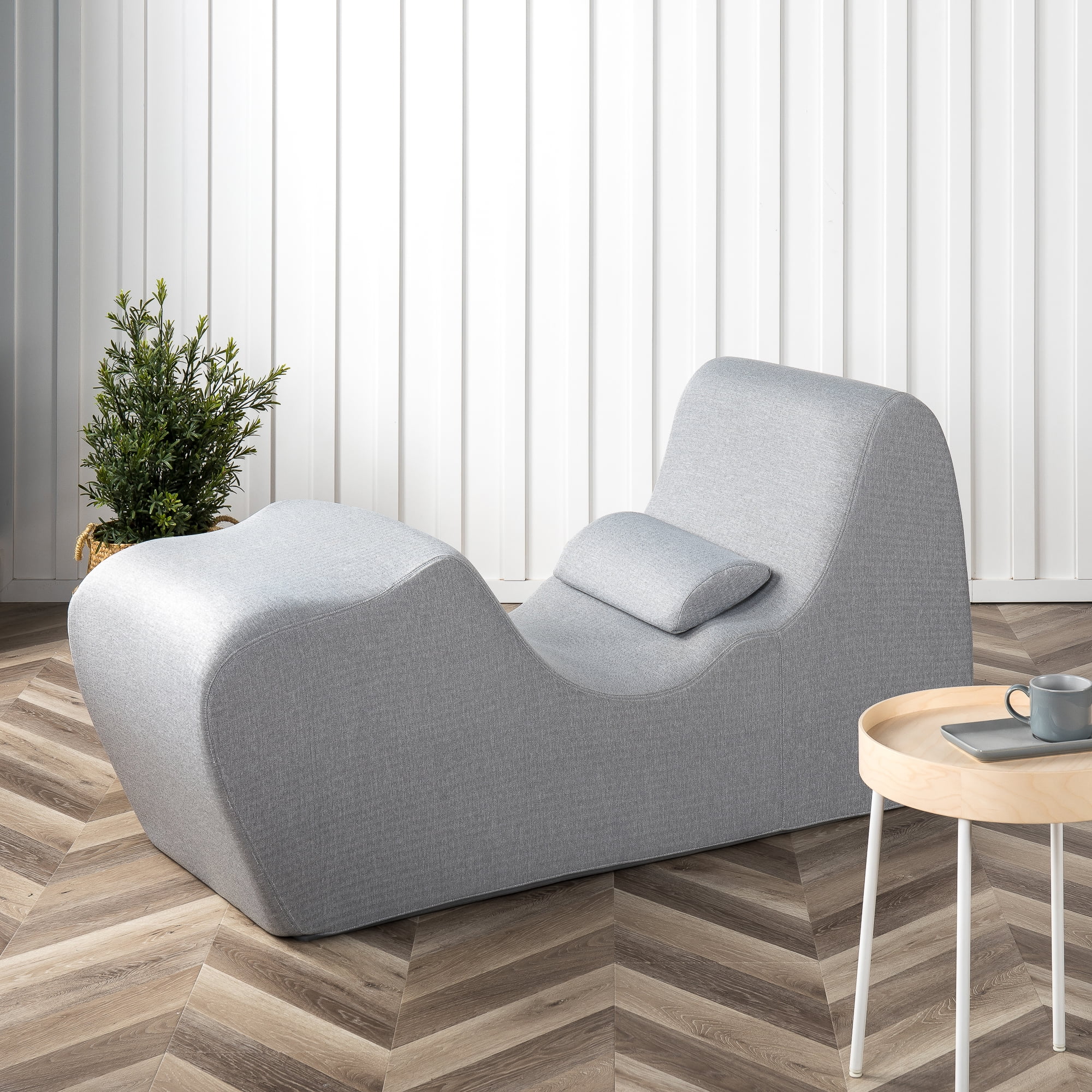 Zinus Lotus Zero Gravity Foam Indoor Chaise Lounger, Herringbone Light Grey - UZIS Sports