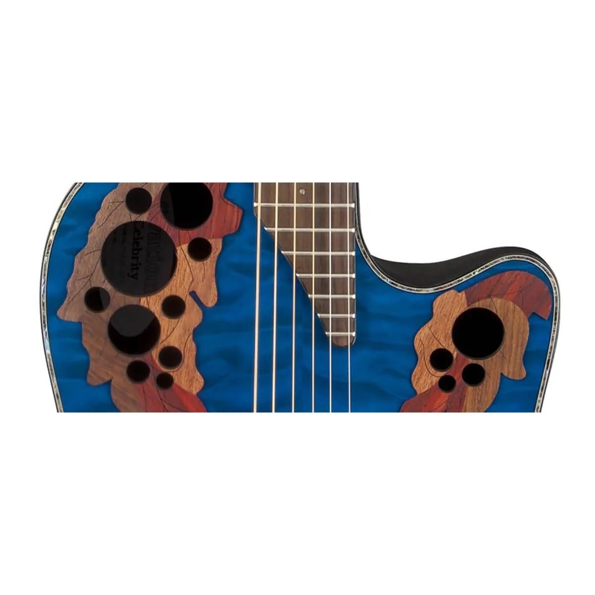 Ovation Celebrity Elite Plus Acoustic-Electric Guitar Quilted Maple Trans Blue - UZIS Sports