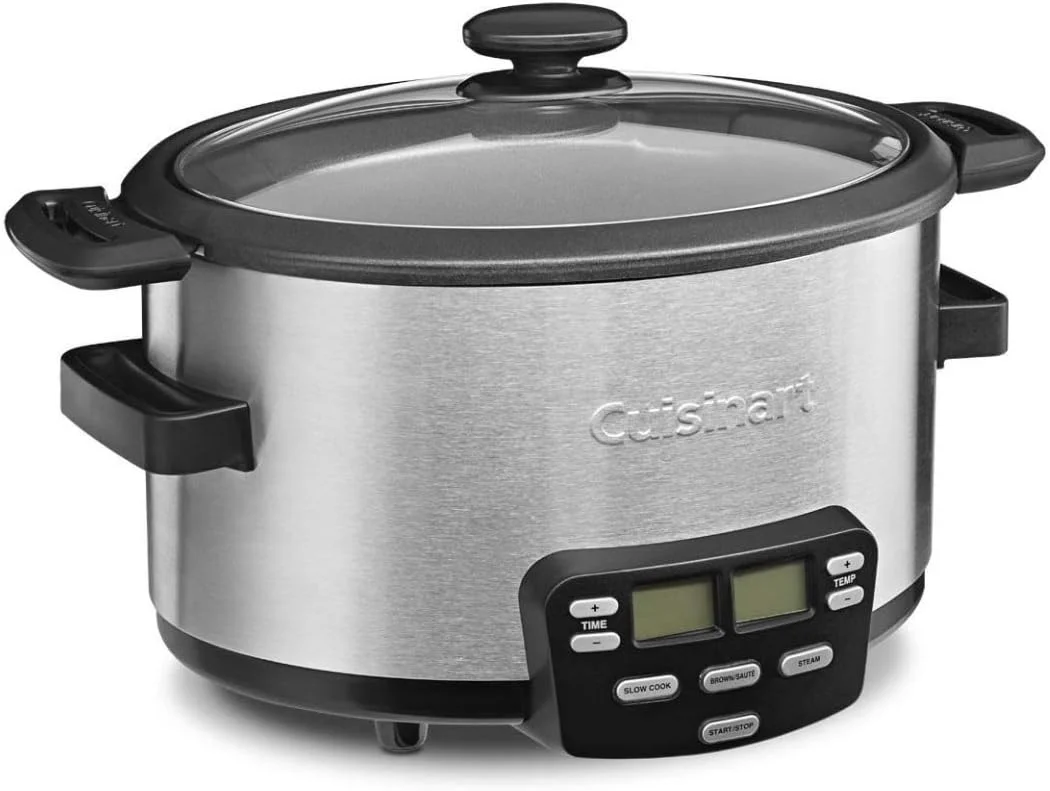 MSC-400 3-In-1 Cook Central 4-Quart Multi-Cooker: Slow Cooker, Brown/Saute, Steamer, Silver - UZIS Sports